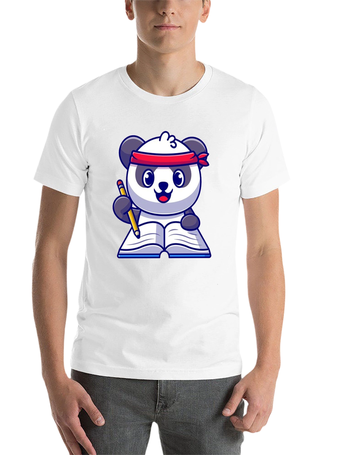Black Panda Reader T-Shirt - Study Buddy view 14