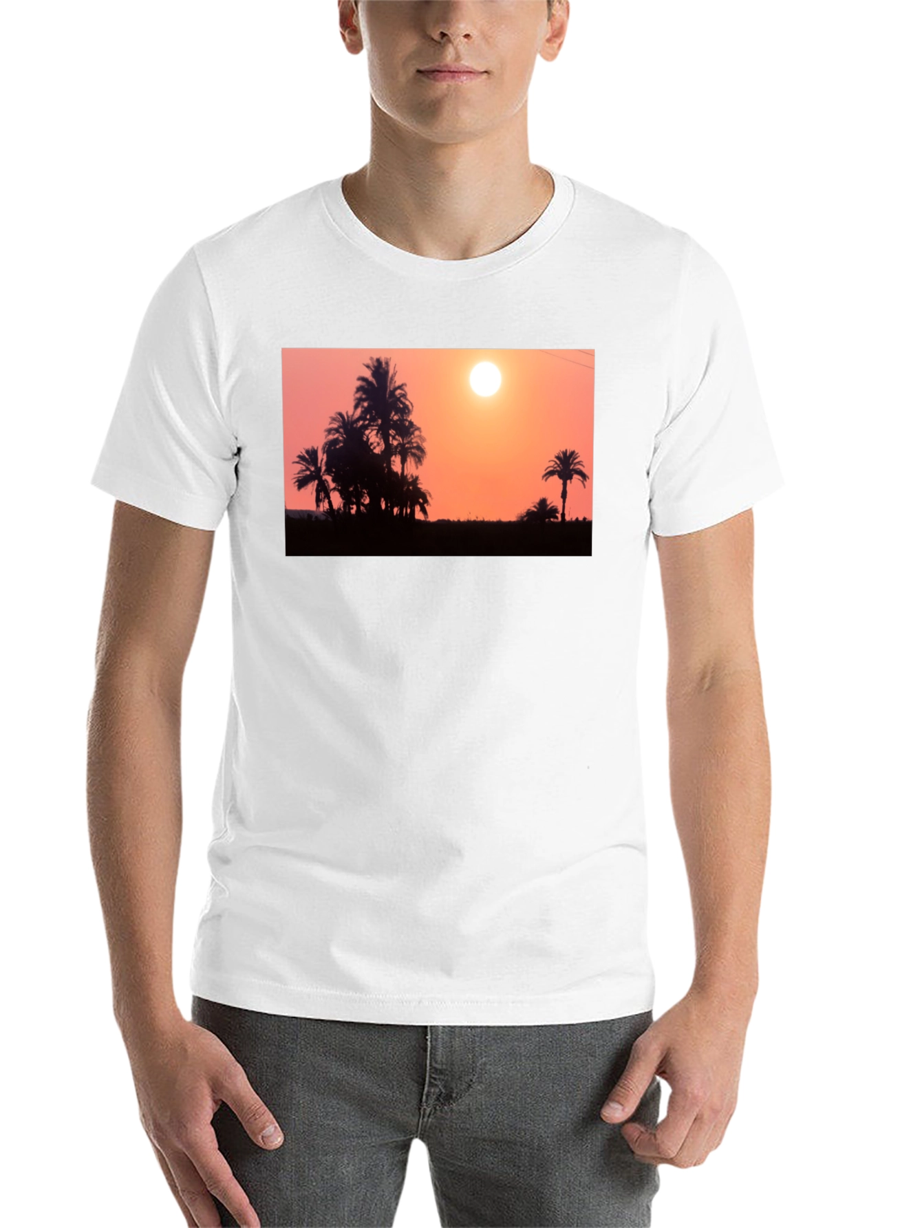 Black Sunset Palm Tree T-Shirt - Black view 14