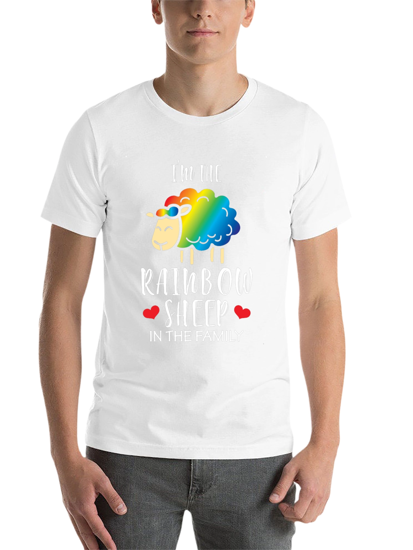 Black Rainbow Sheep Family T-Shirt - Pride LGBTQ+ Tee view 14