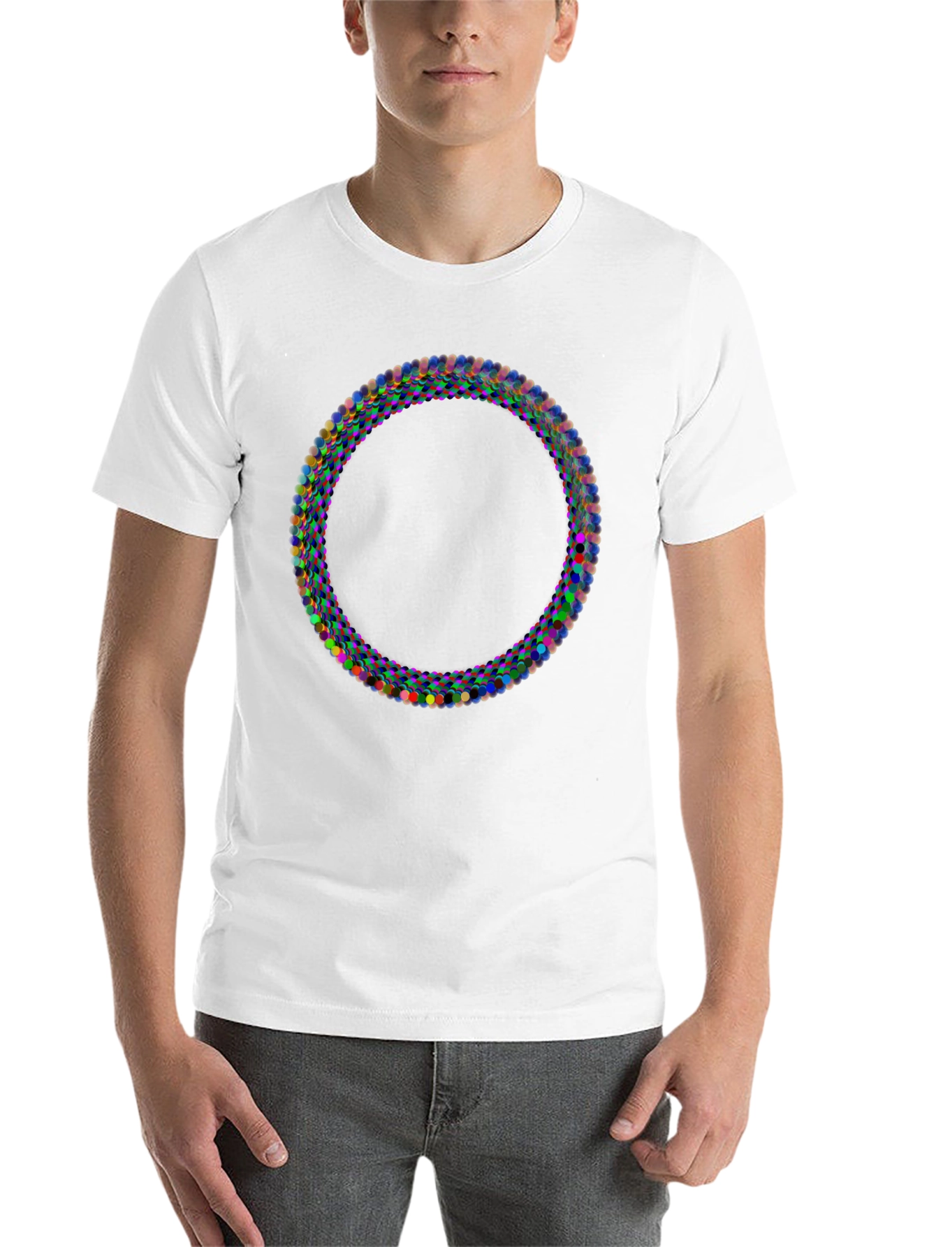 Black Abstract Circle Graphic Black T-Shirt view 14