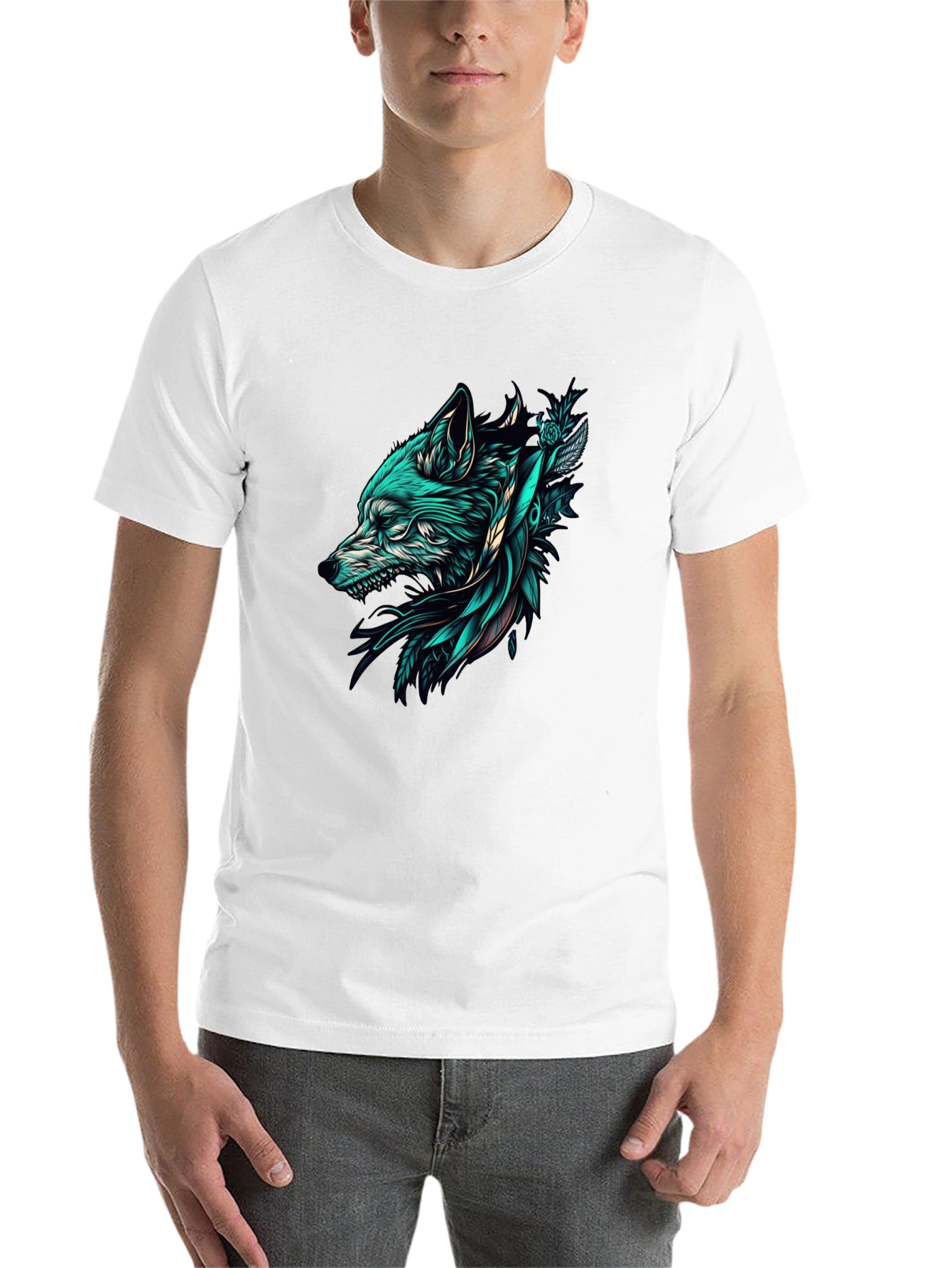 Black Wolf Graphic Tee - Stylish Black T-Shirt view 14