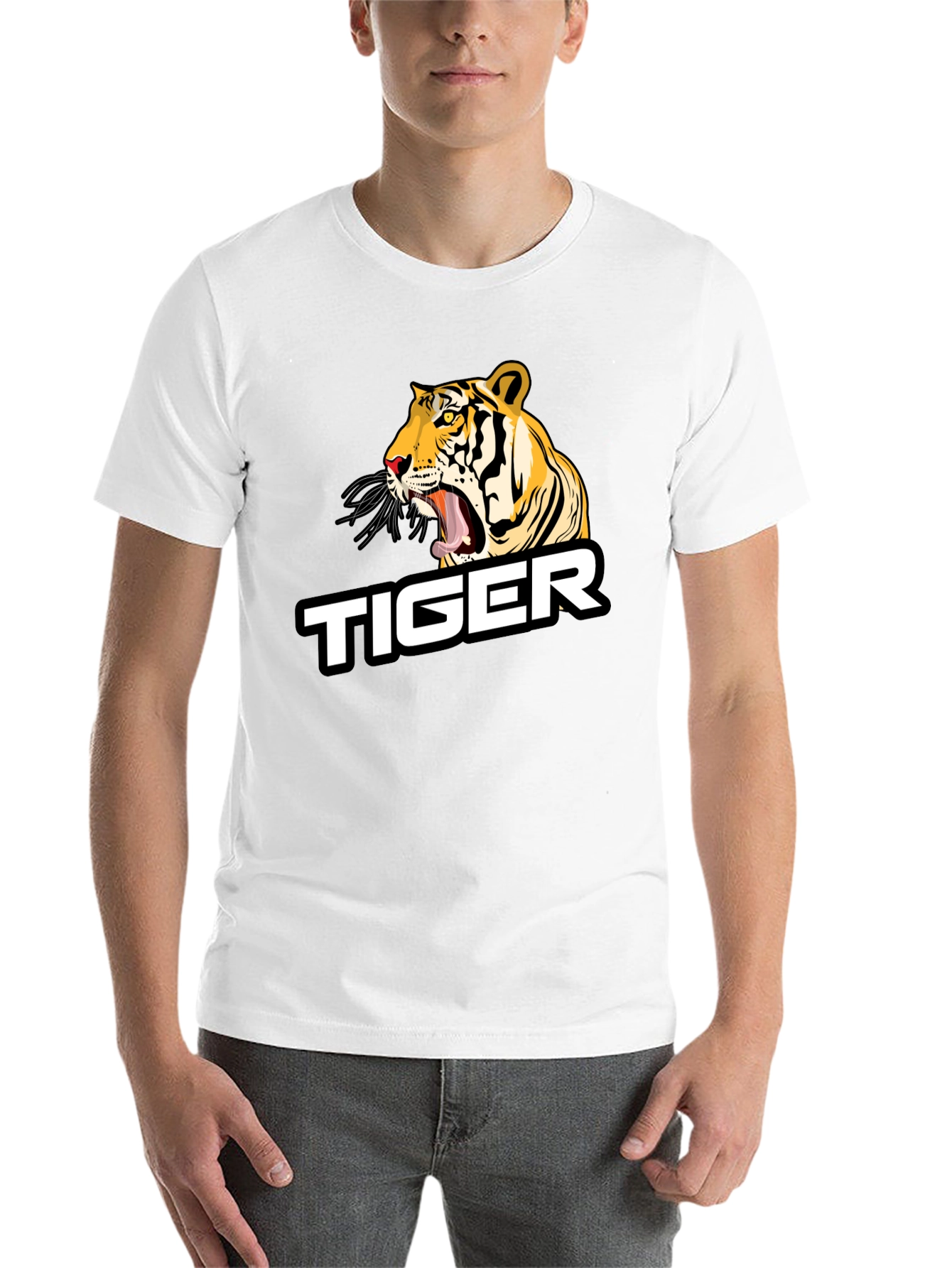 Black Roaring Tiger Graphic T-Shirt - Bold Animal Print view 14