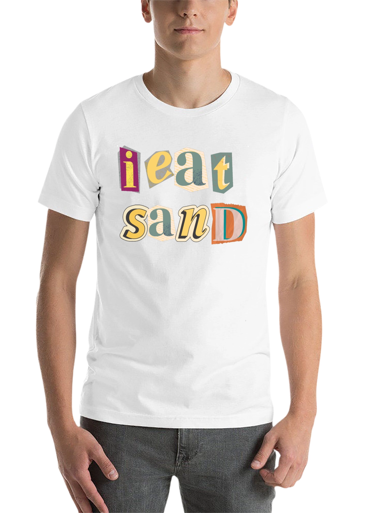 Black I Eat Sand Funny Graphic T-Shirt view 14
