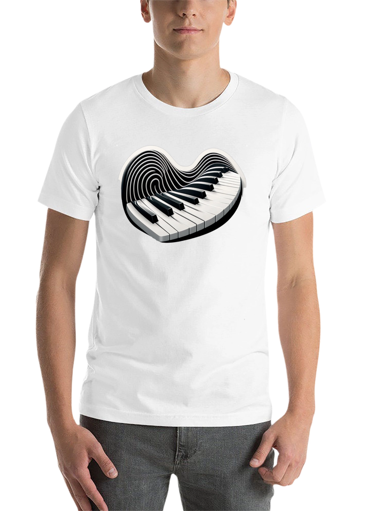 Piano Heart T-Shirt - Musical Love Tee - 14
