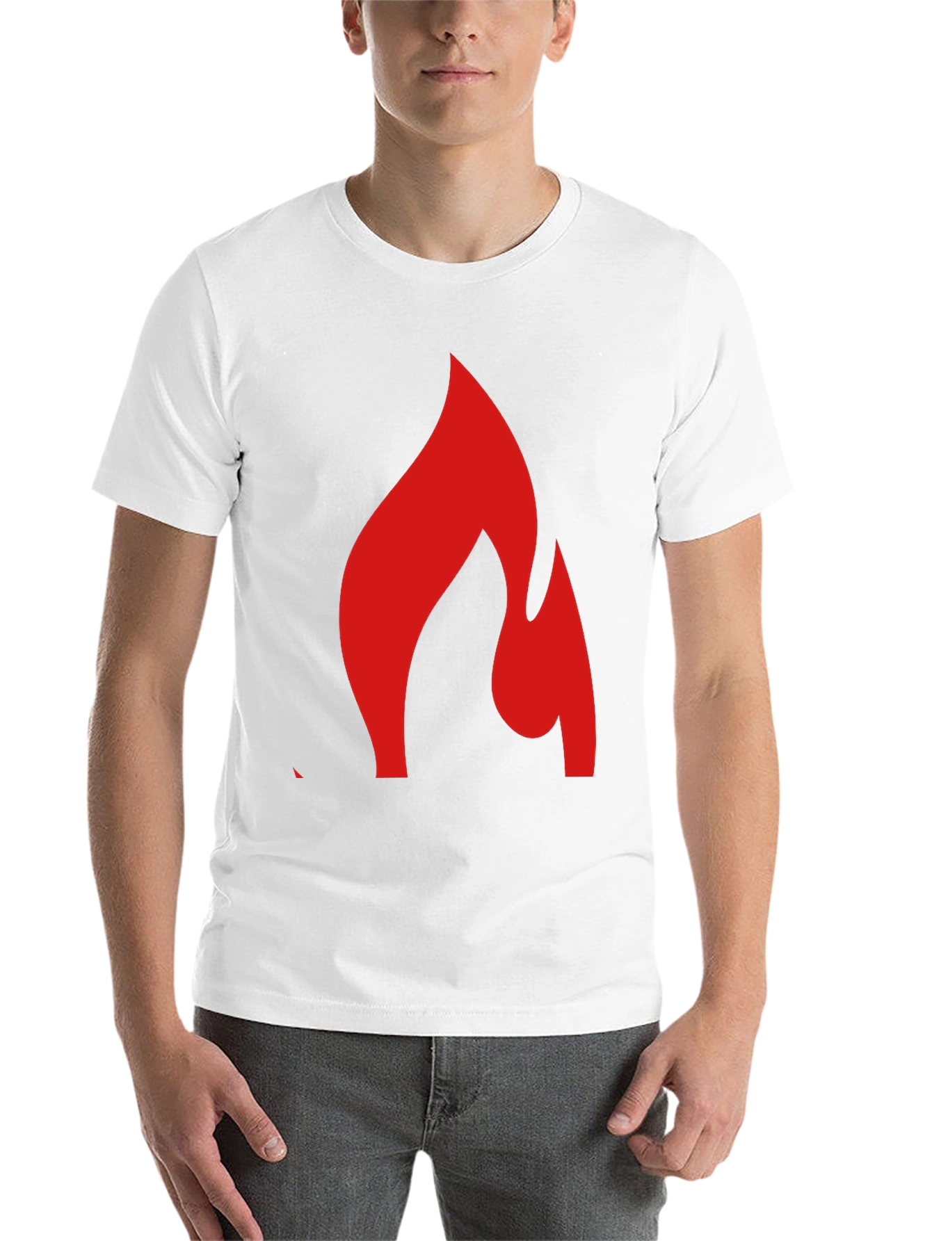 Black Bold Flame Graphic Tee - Black Cotton Blend Shirt view 14