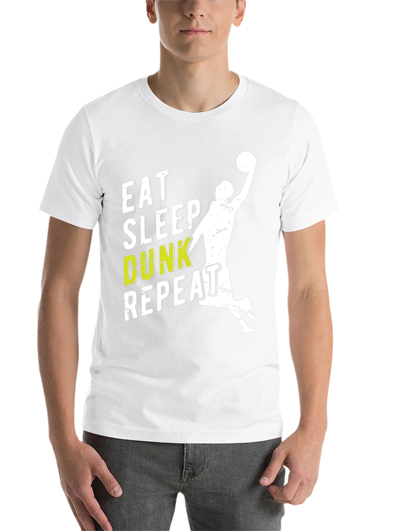 Black Eat Sleep Dunk Repeat Graphic Tee view 14