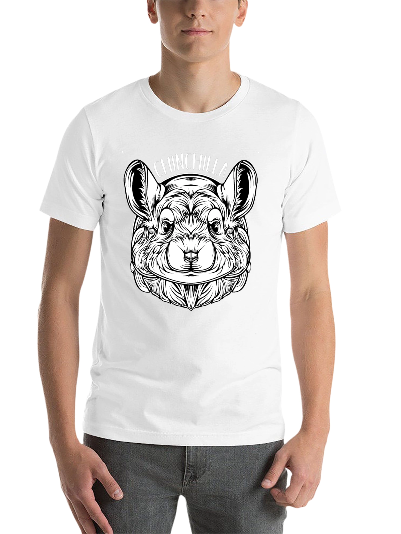 Black Chinchilla Graphic Print Crew Neck T-Shirt view 14