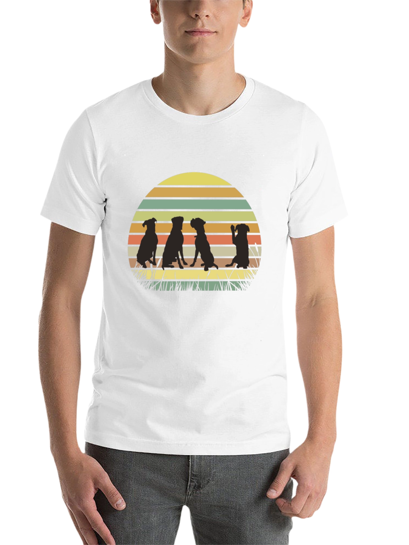 Black Dog Silhouette Sunset T-Shirt view 14