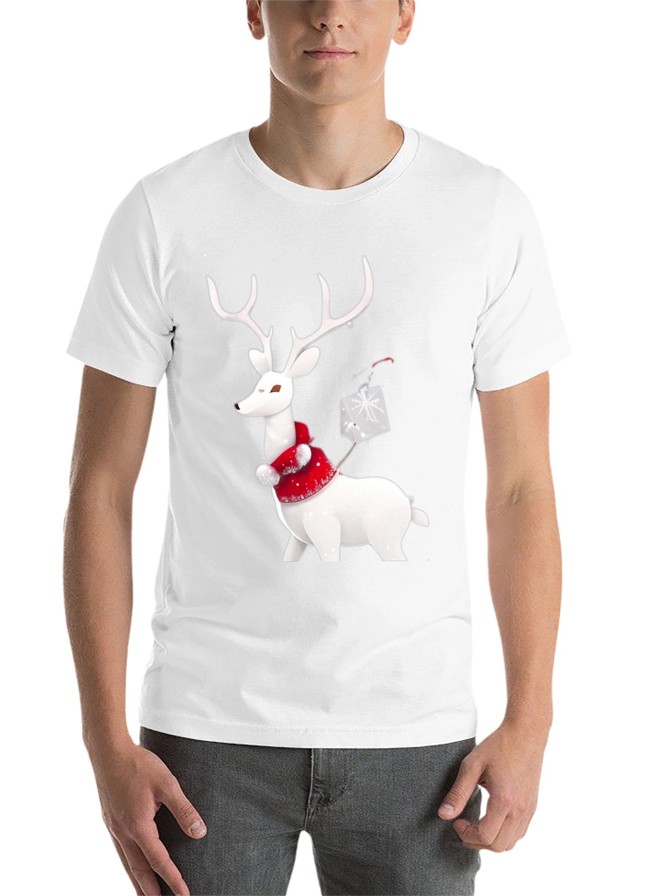 Black Festive Reindeer Graphic Tee - Holiday Apparel view 14