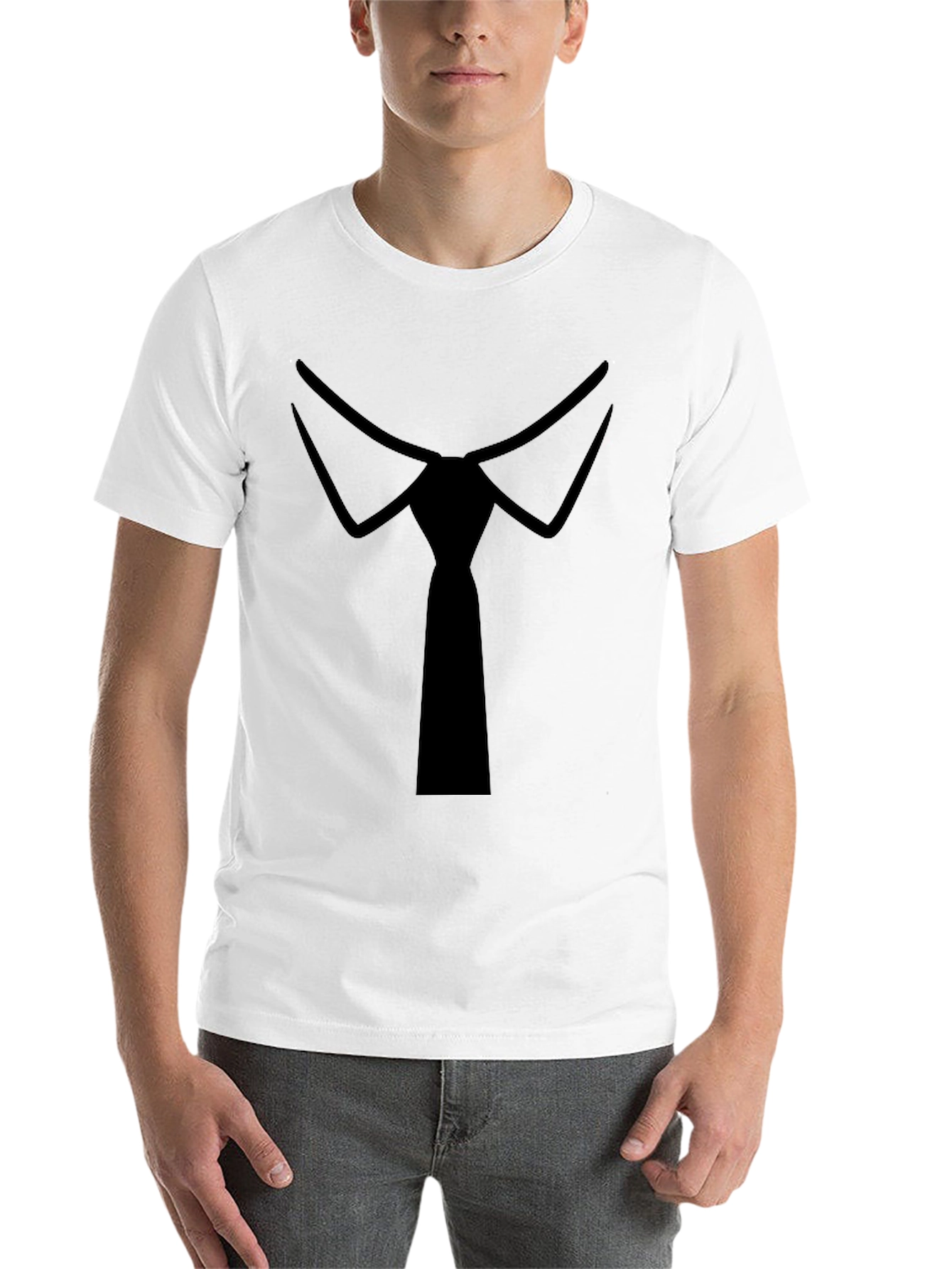 Black Formal Tie Black Tee - Stylish Novelty T-Shirt view 14