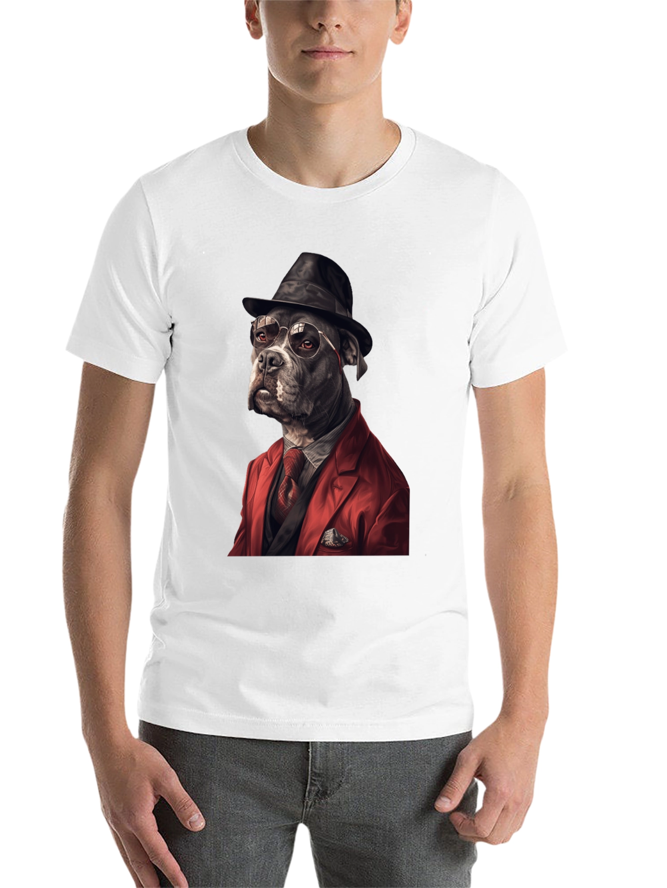 Black Dog in Suit Graphic Tee view 14