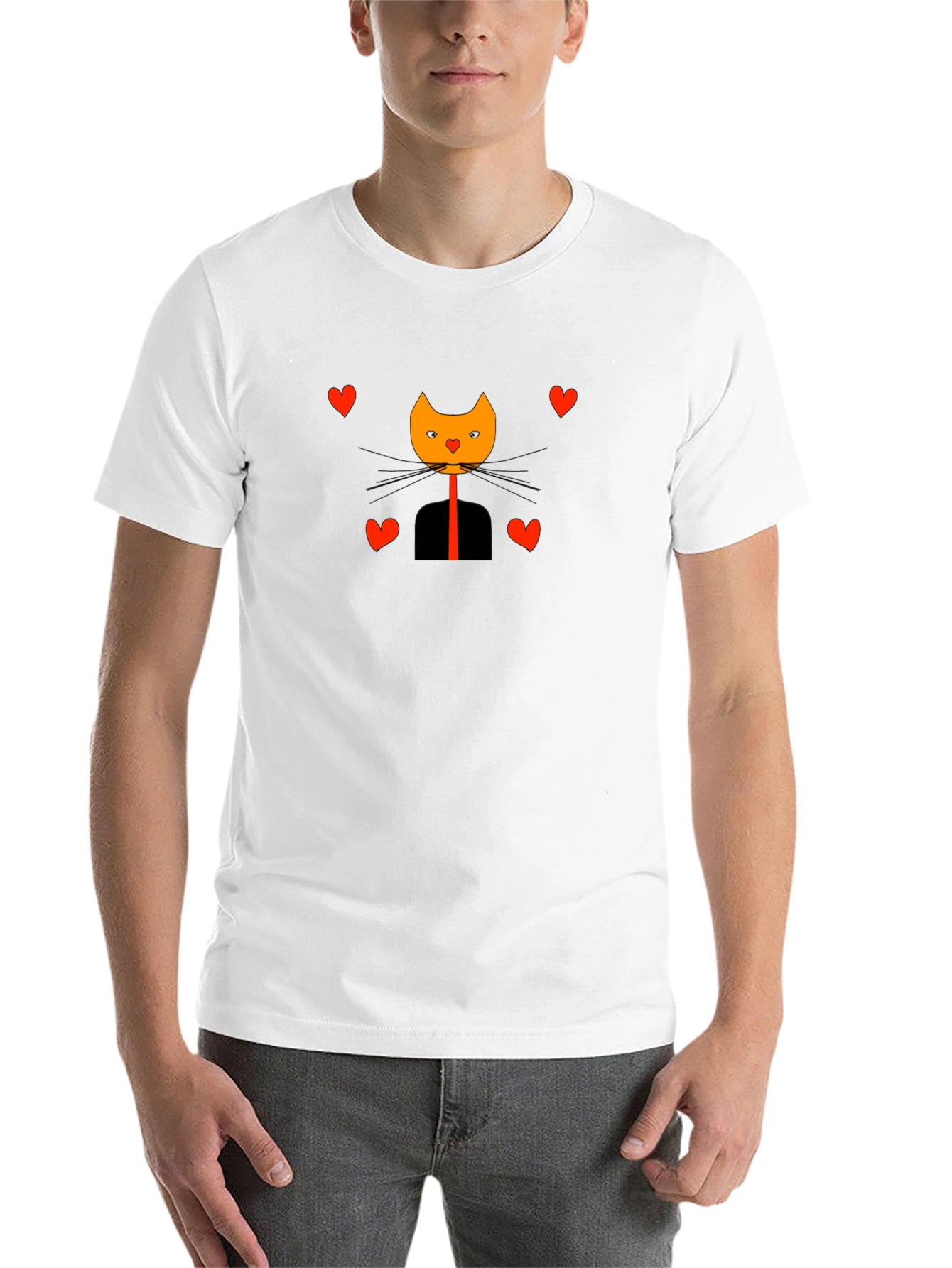 Black Cat in Suit Valentine's Day Graphic Tee view 14