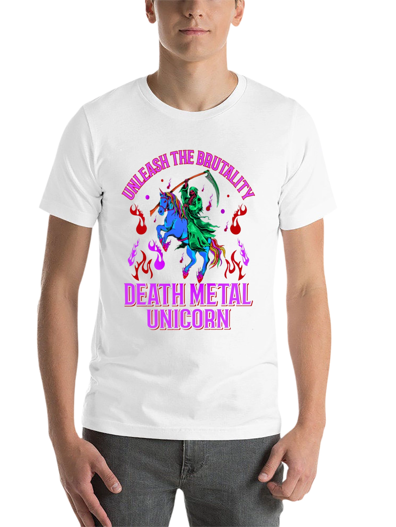 Black Death Metal Unicorn T-Shirt - Unleash the Brutality! view 14