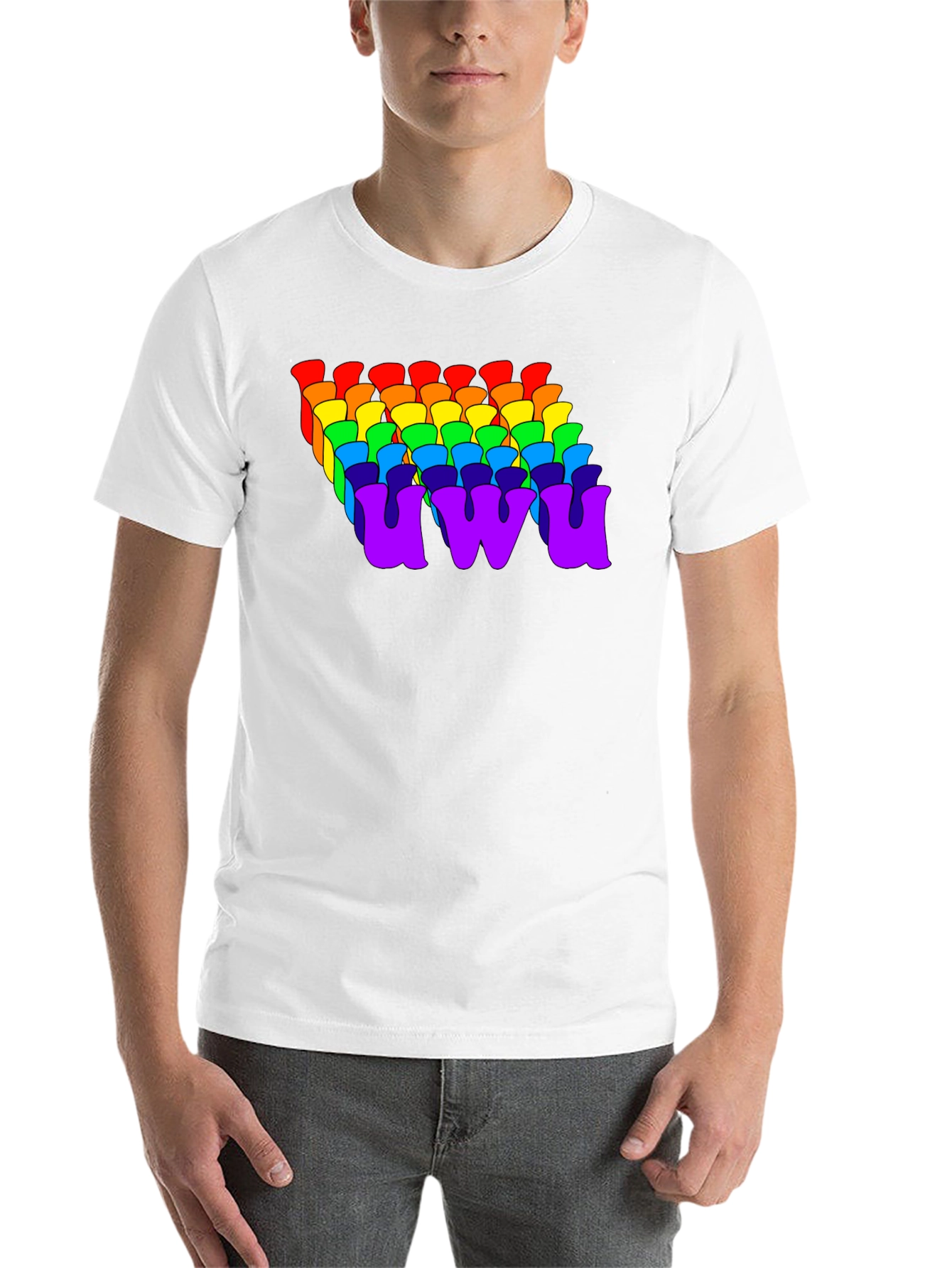 Black Rainbow UWU Graphic Tee - Soft Cotton Comfort view 14