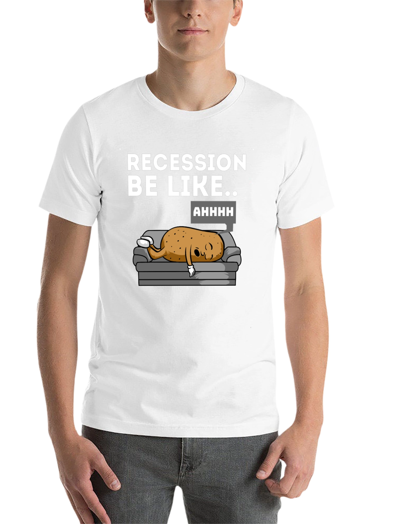 Black Recession Potato T-Shirt - Funny Novelty Tee view 14