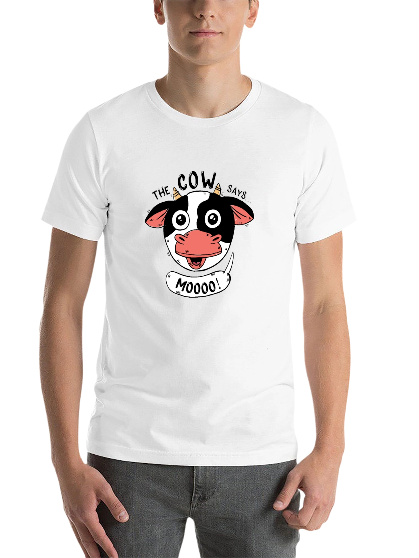 Black The Cow Says Moo T-Shirt - Black Graphic Tee view 14