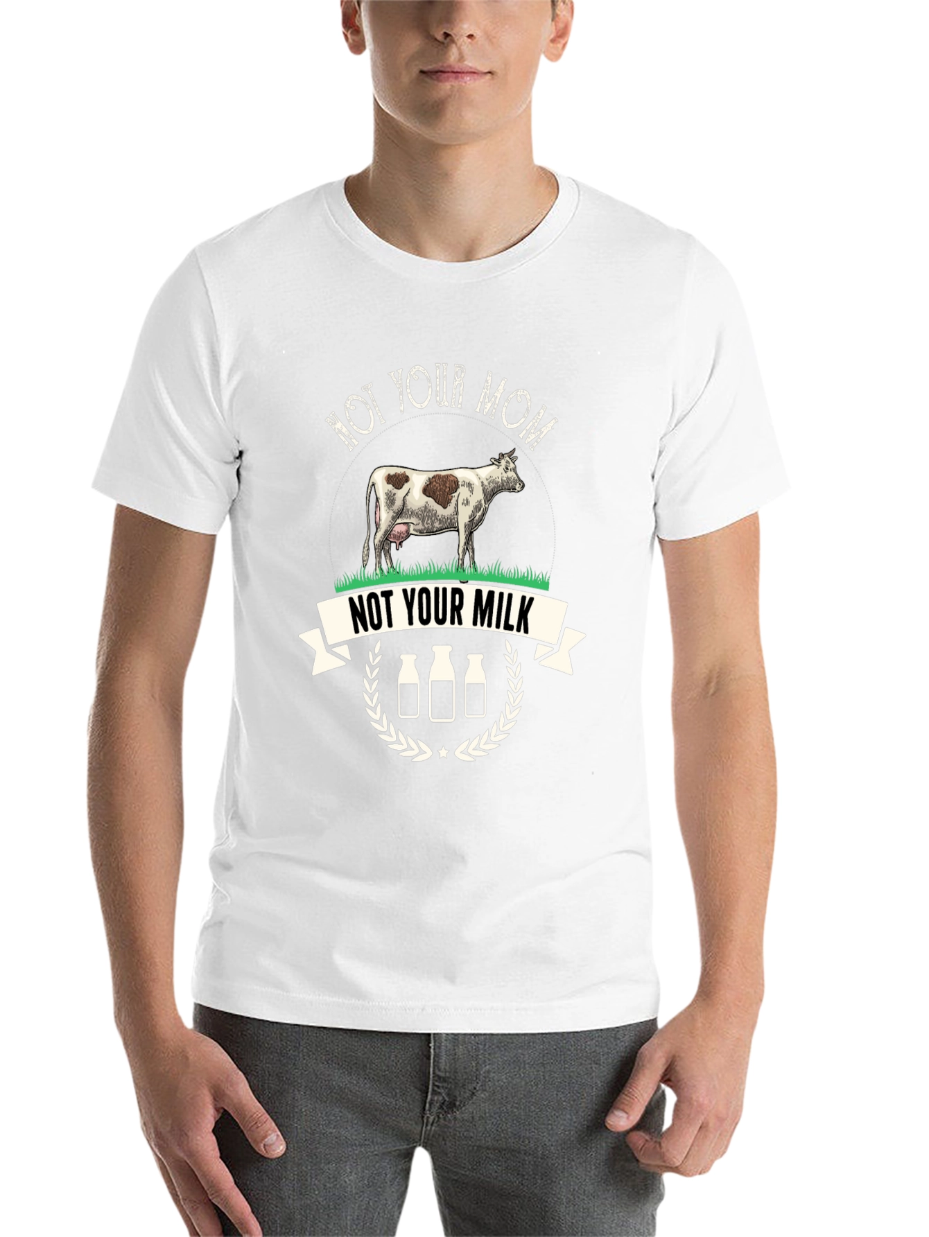 Black Not Your Mom Not Your Milk Novelty T-Shirt view 14