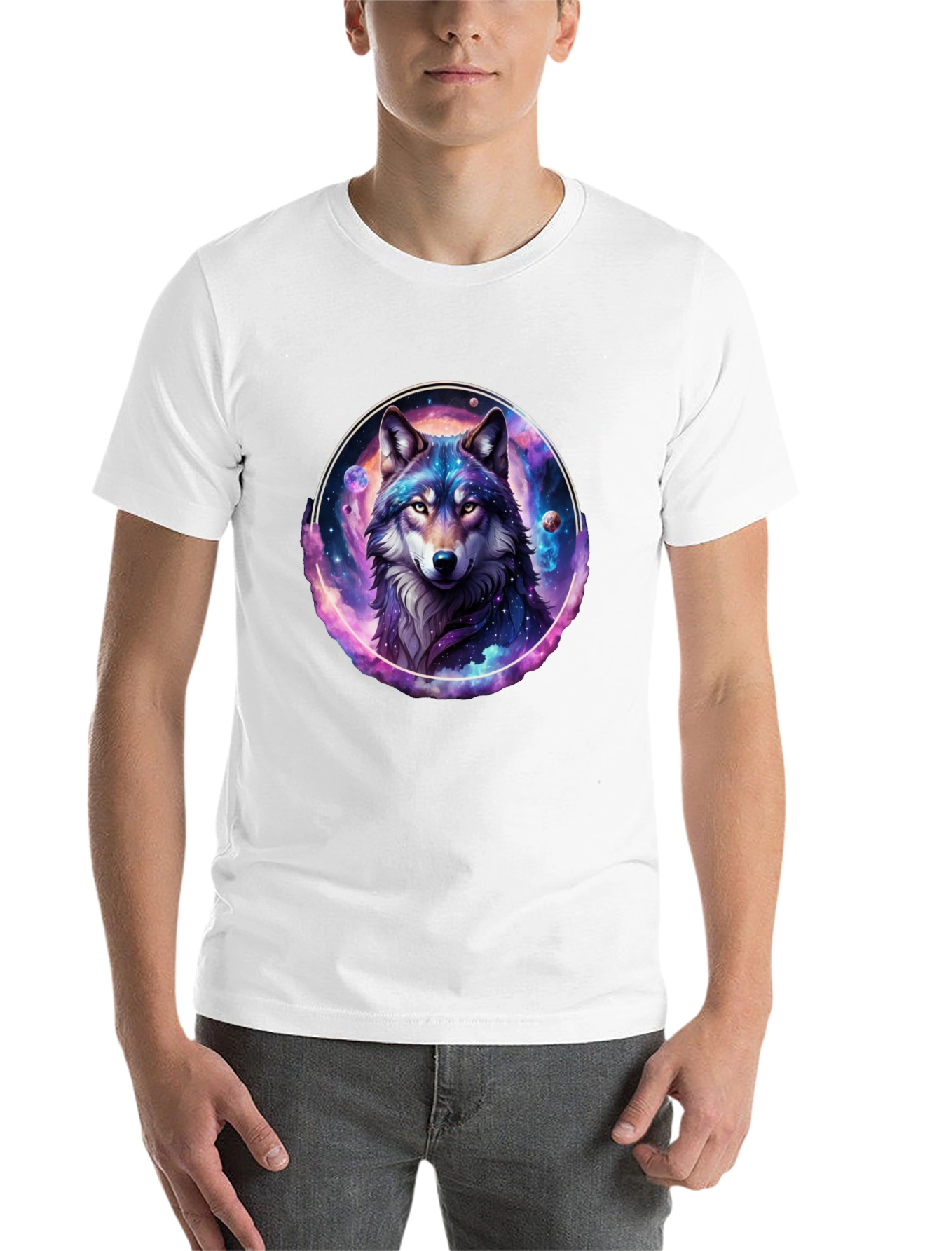 Black Cosmic Wolf Graphic Tee - Black T-Shirt view 14