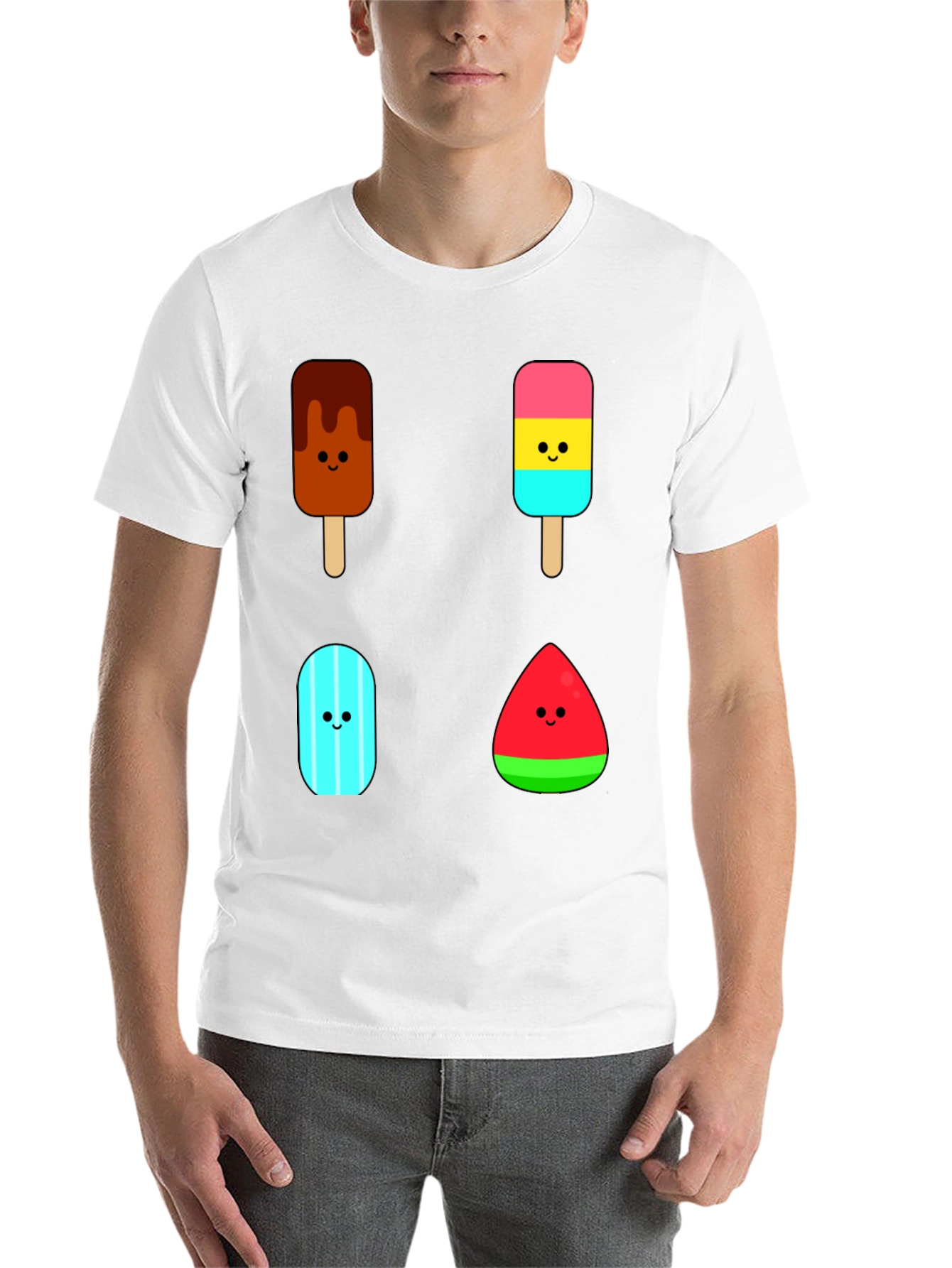 Black Cute Ice Cream Pops Graphic Tee - Black T-Shirt view 14