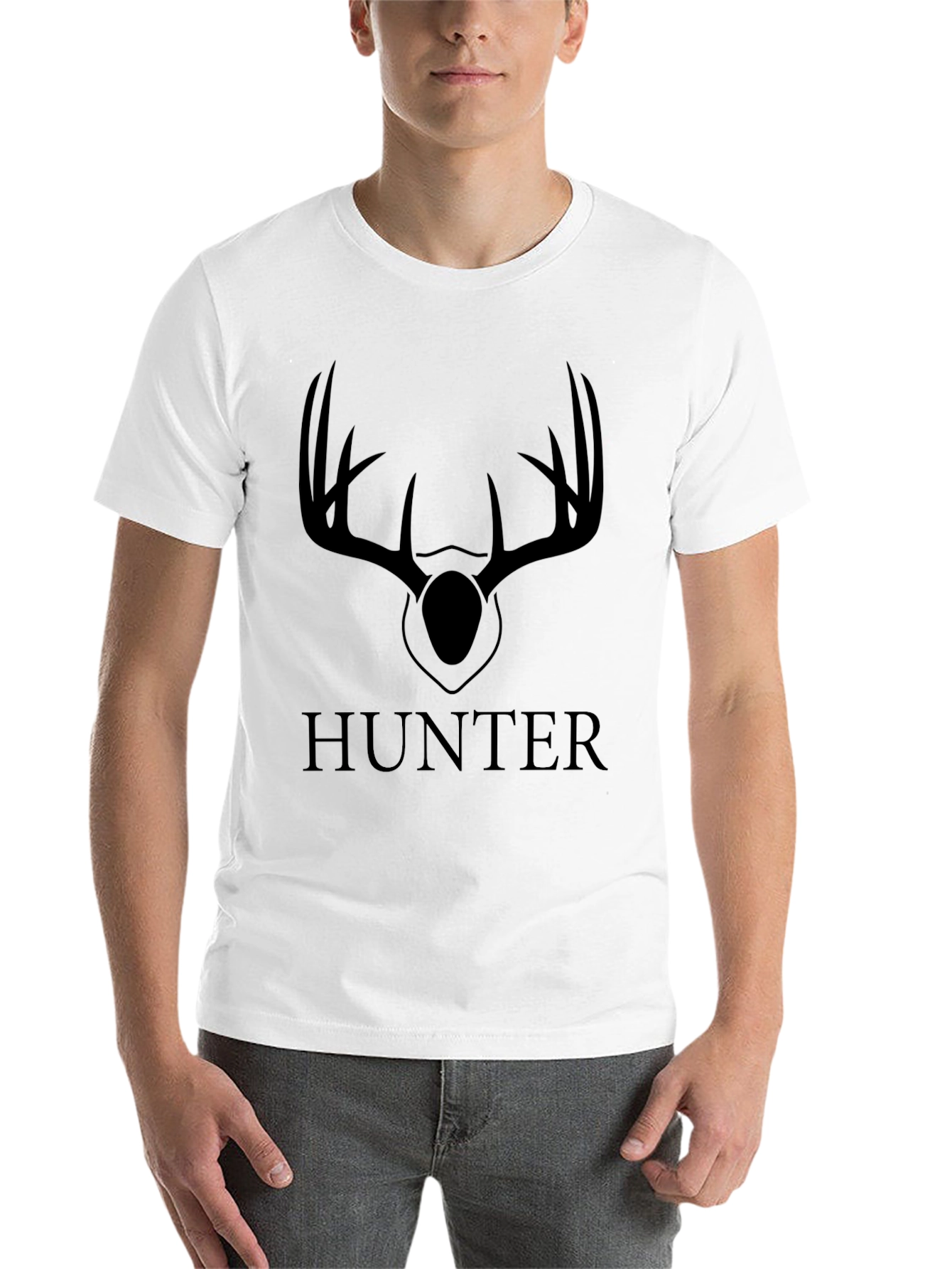 Black Hunter Antler Graphic Tee - Men's Black T-Shirt view 14