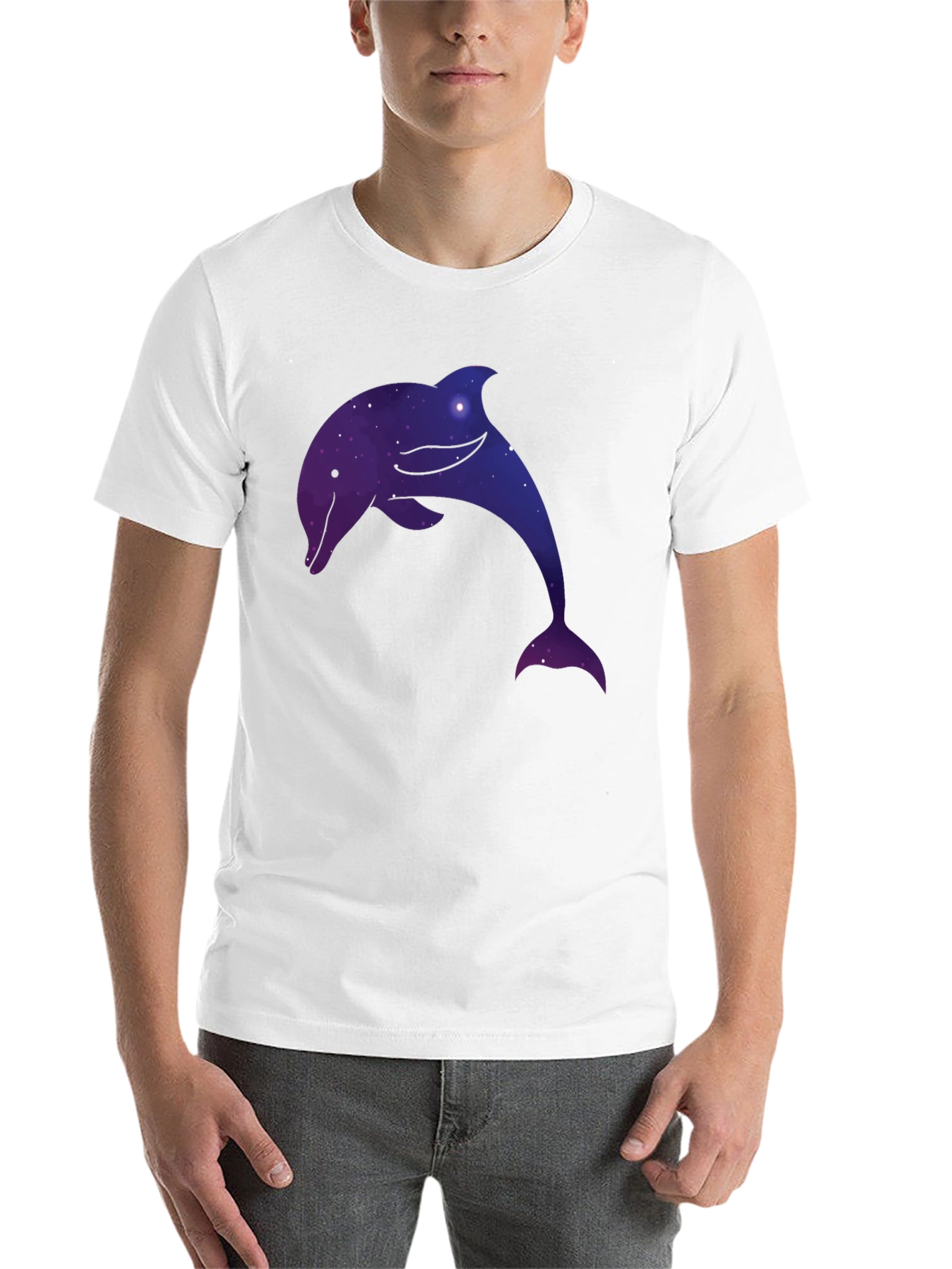 Black Cosmic Dolphin Black T-Shirt view 14