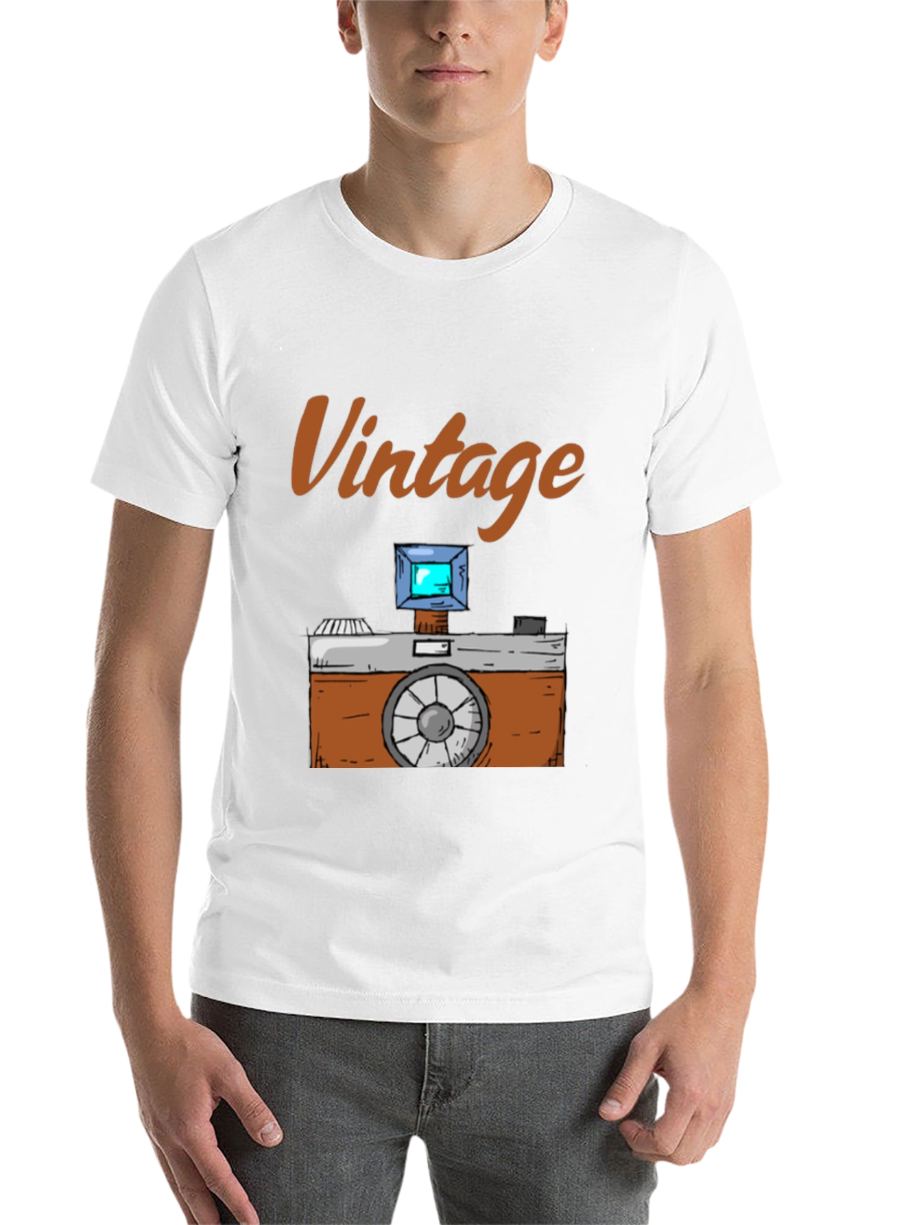 Black Vintage Camera Graphic Tee - Retro Style view 14