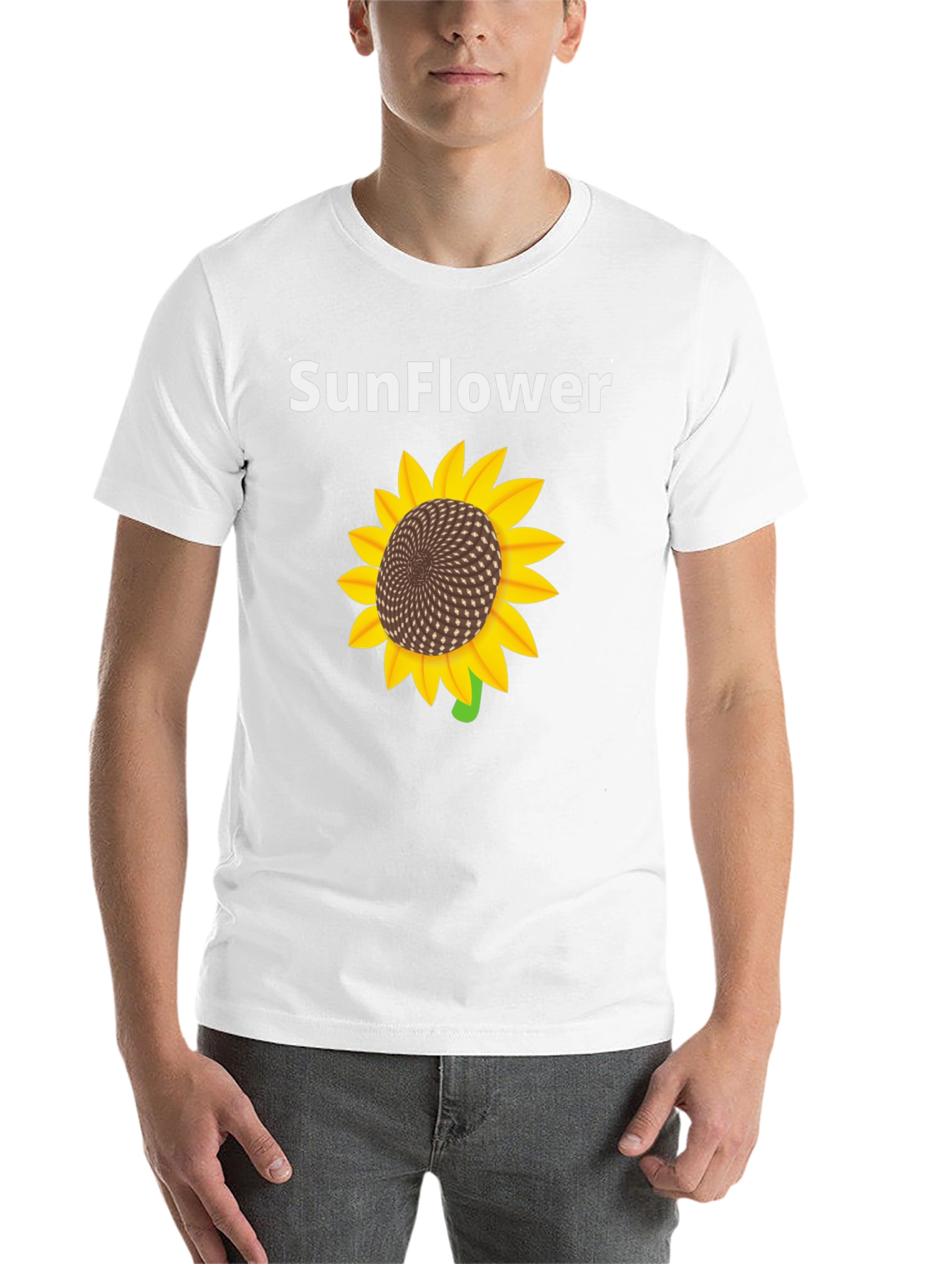 Sunflower Graphic Print Black T-Shirt - 14