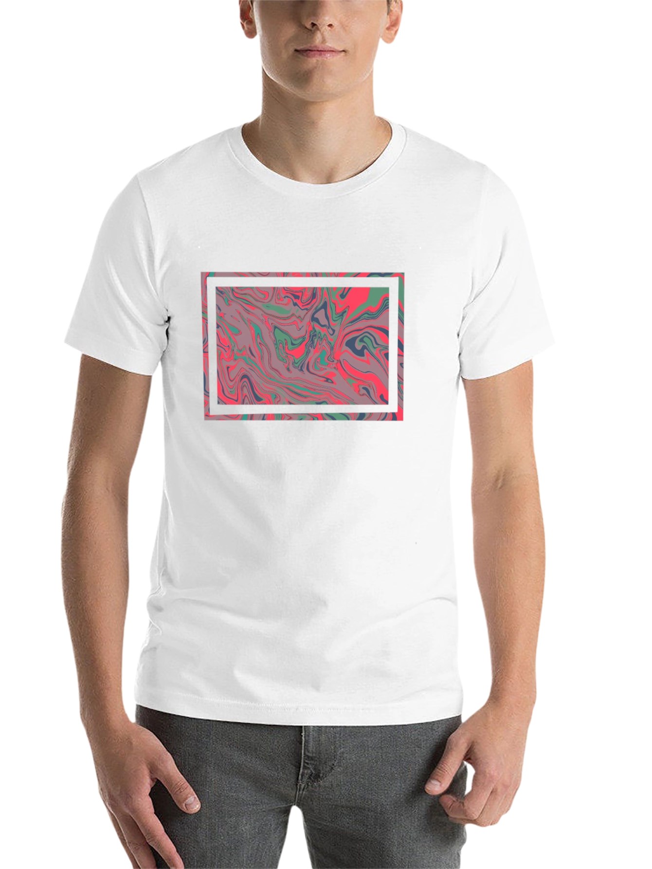 Abstract Marble Graphic Tee - Stylish Black T-Shirt - 14
