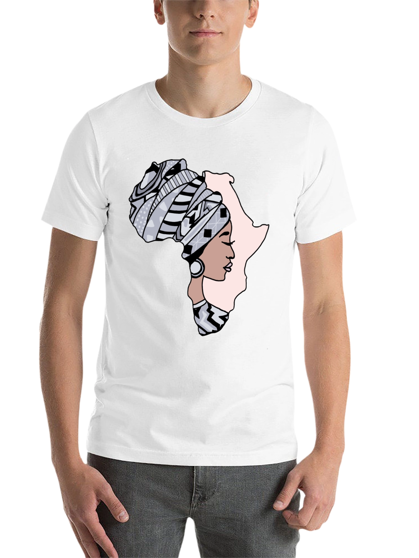 Black Africa Woman Graphic Tee - Black Cotton T-Shirt view 14