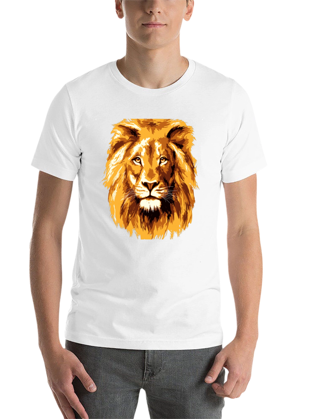 Black Lion Graphic Tee - Bold Animal Print T-Shirt view 14