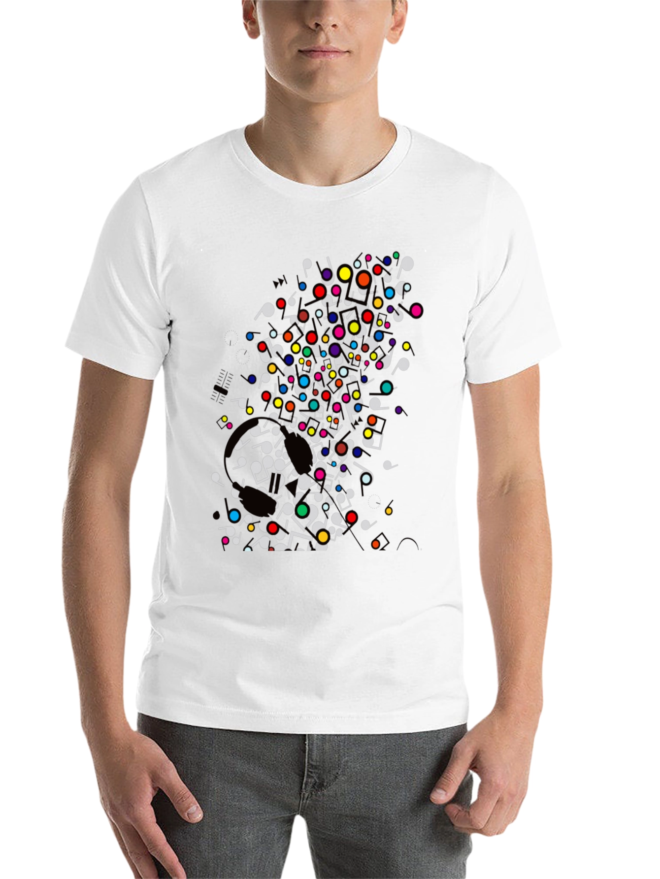 Black Musical Notes T-Shirt - Colorful Graphic Tee view 14