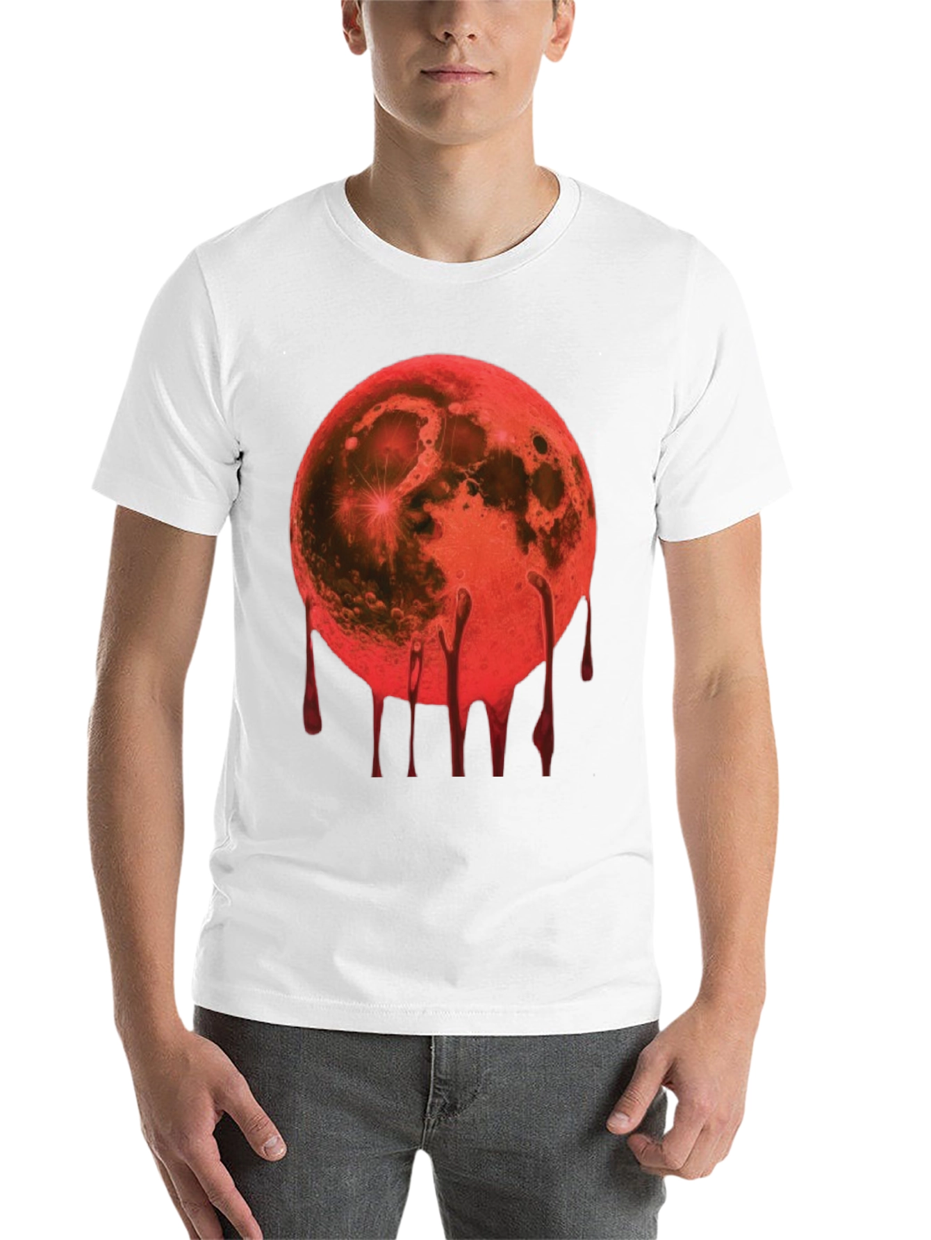 Black Blood Moon Graphic Tee - Men's Black T-Shirt view 14