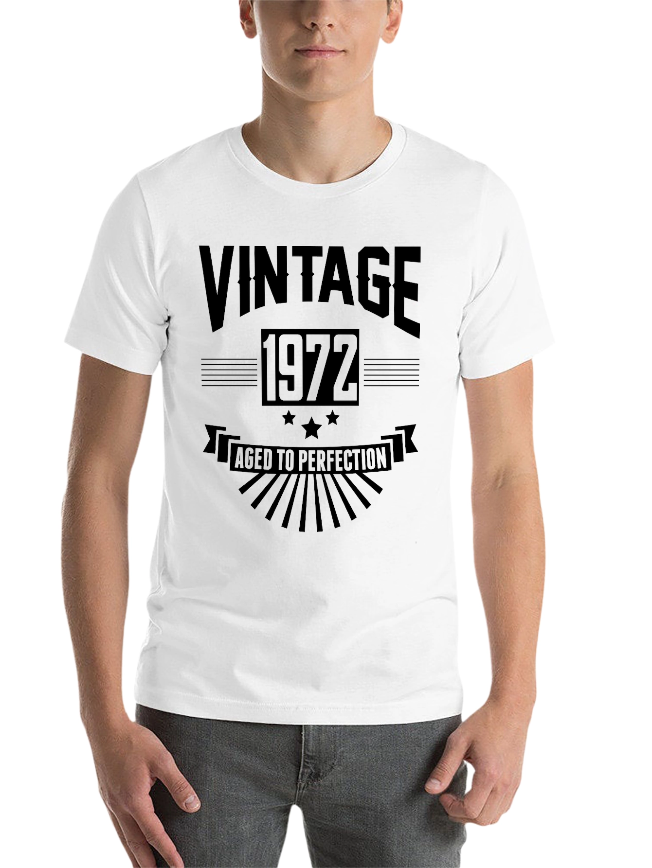 Black Vintage 1972 Aged to Perfection Black T-Shirt view 14