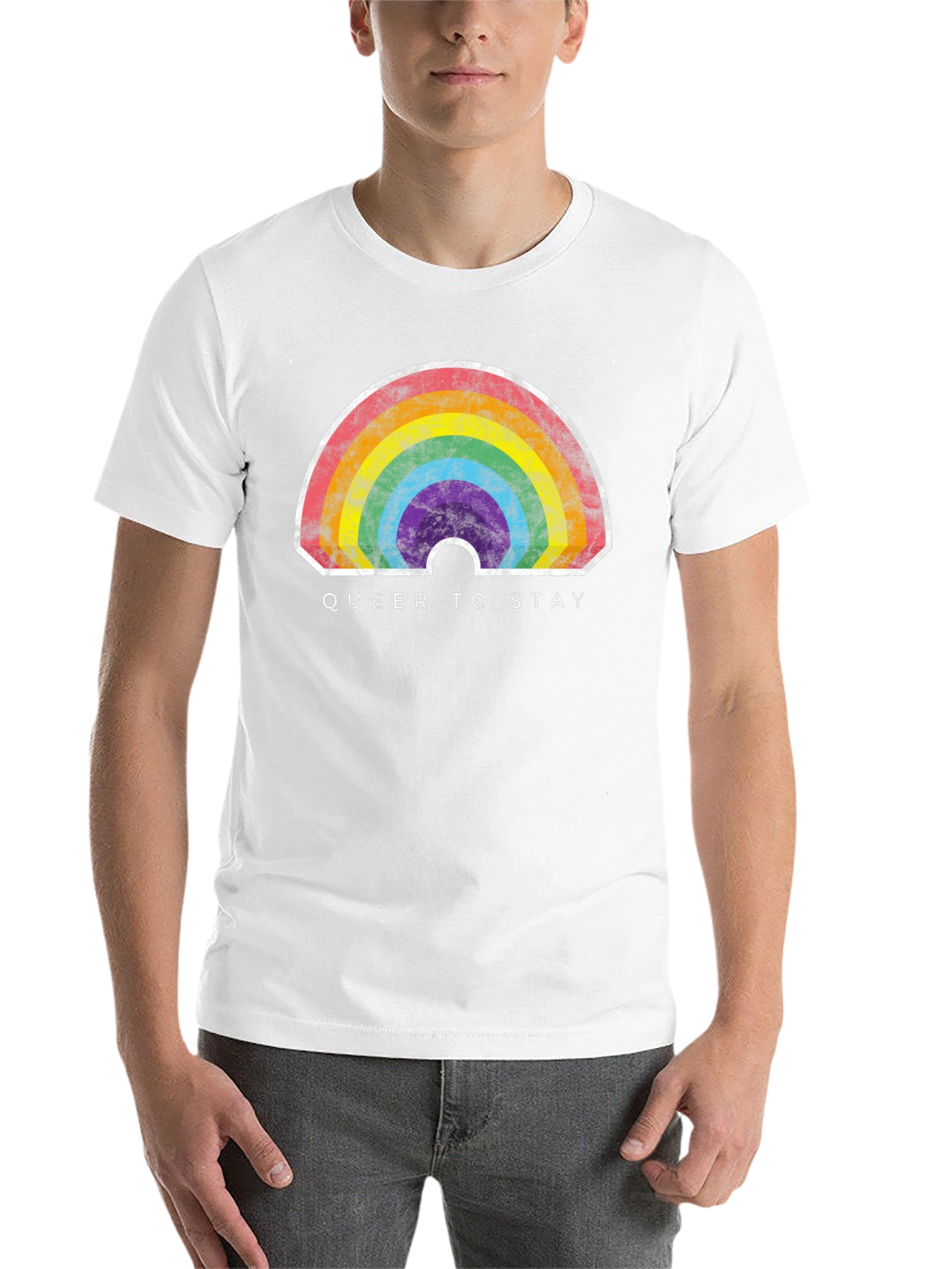 Black Queer to Stay Rainbow Graphic Tee view 14