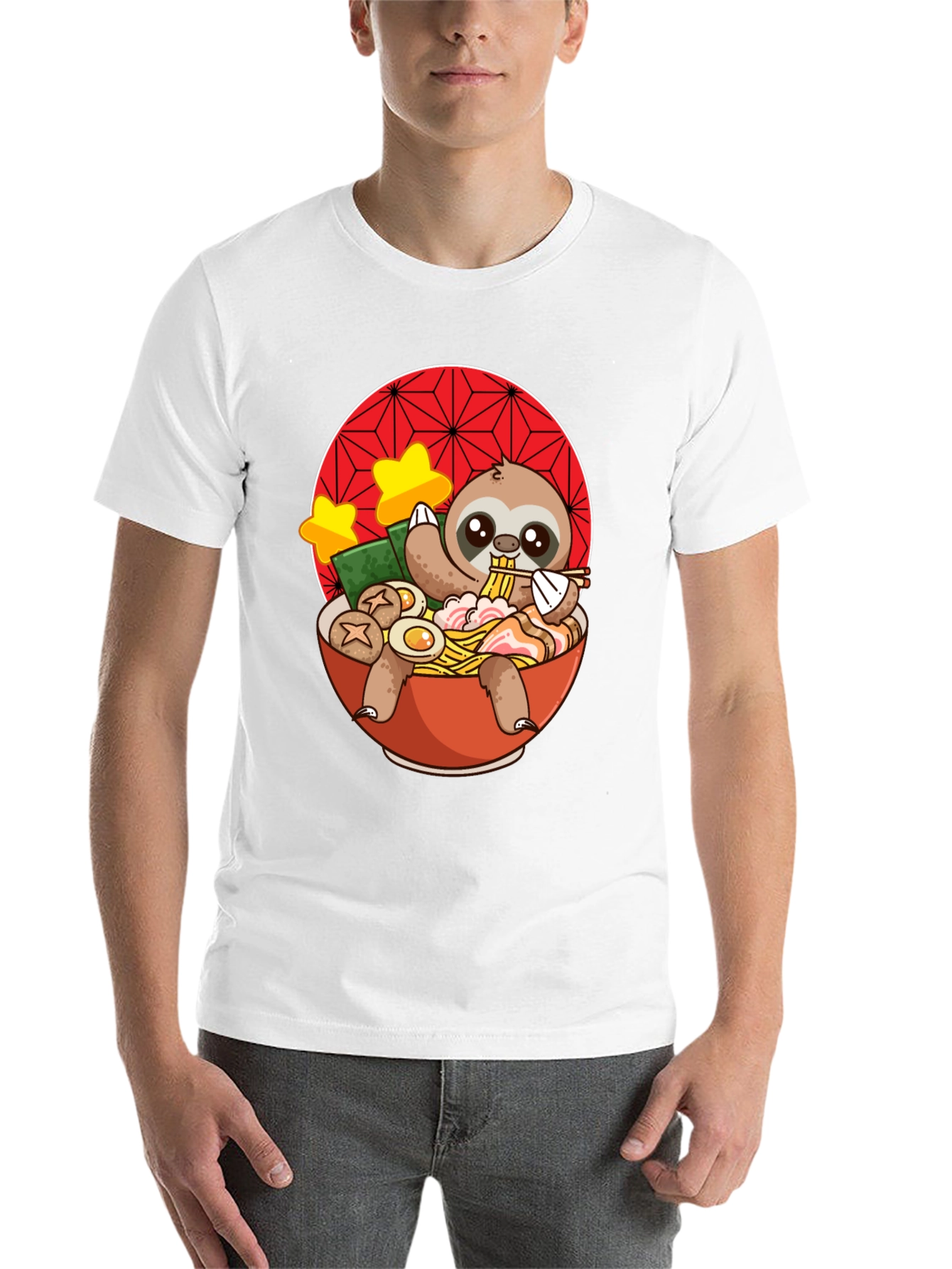 Black Sloth Ramen T-Shirt - Cute Japanese Noodles view 14
