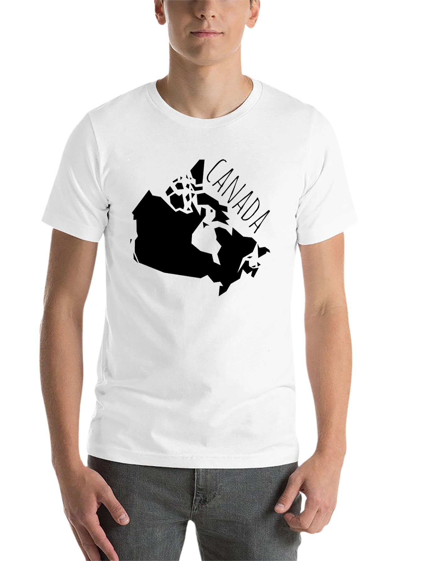 Black Canada Map Graphic T-Shirt - Unisex Black Tee view 14