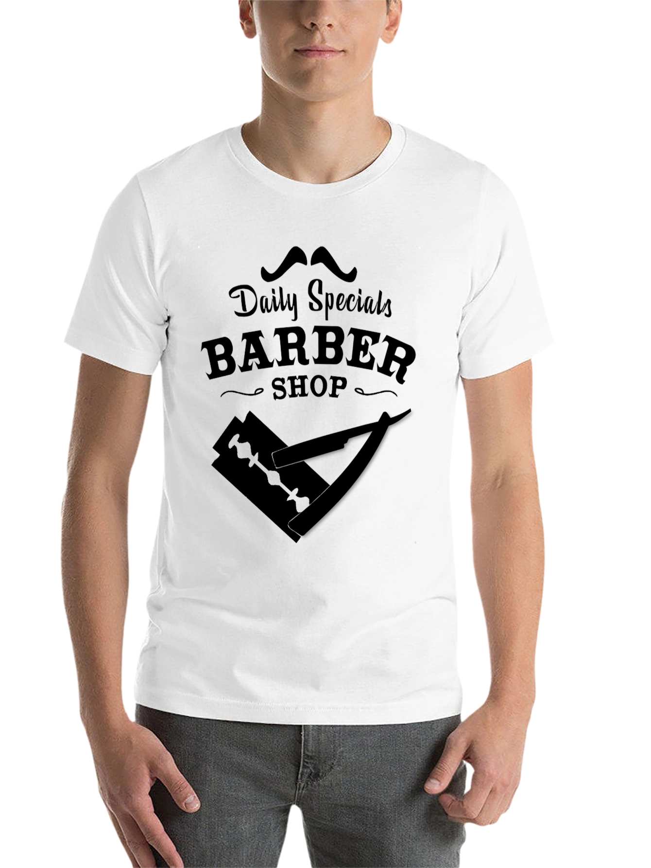 Barber Shop Daily Specials Graphic T-Shirt - Black - 14