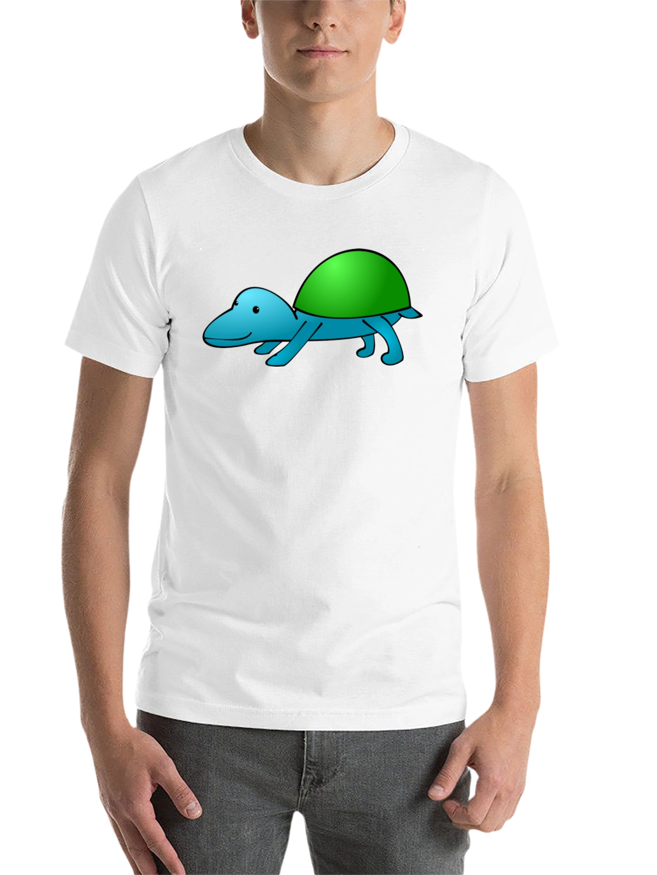Black Blue Turtle Graphic Tee - Fun Casual Wear view 14