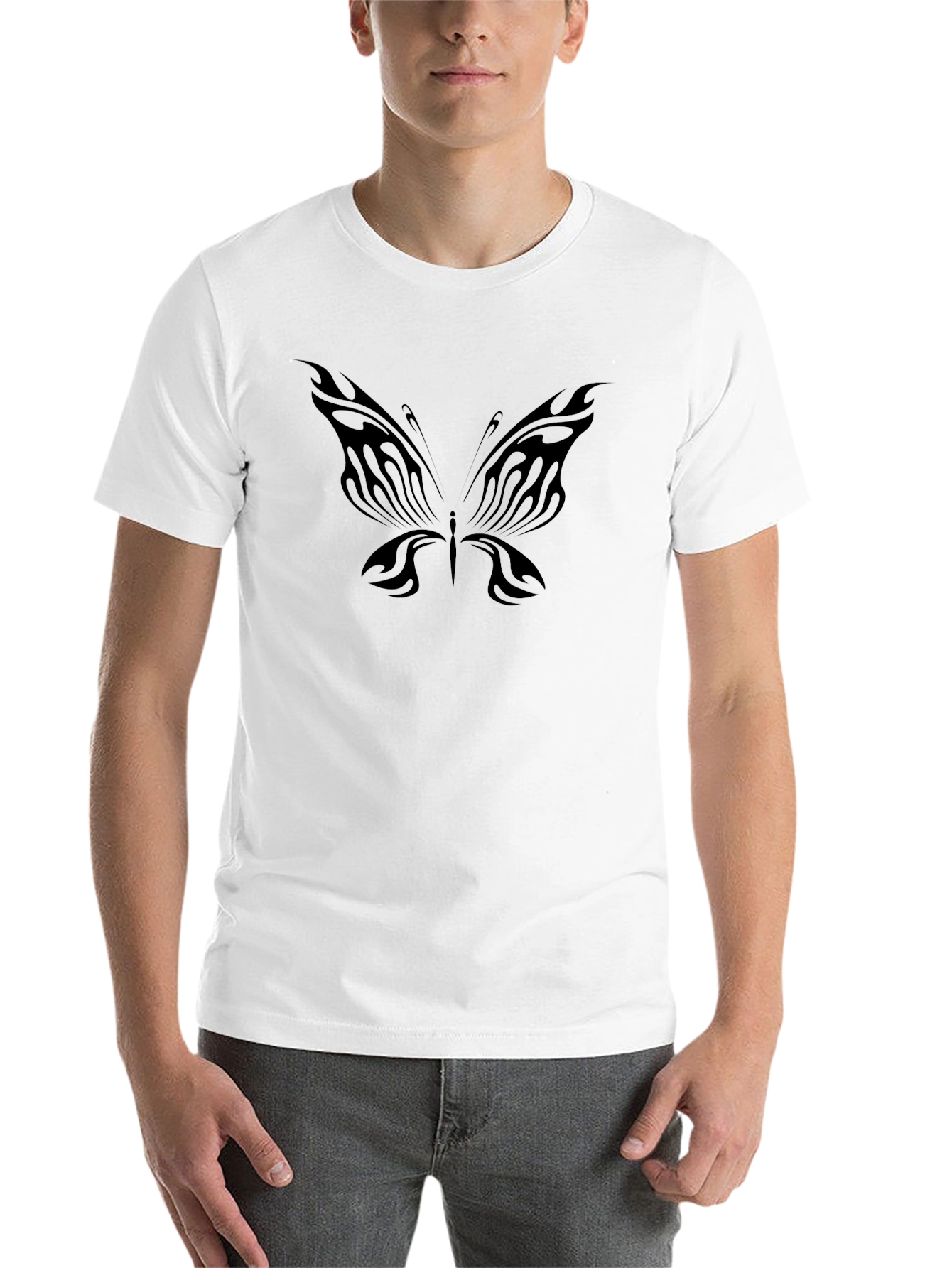 Black Black Butterfly Graphic Tee - Stylish Casual Wear view 14