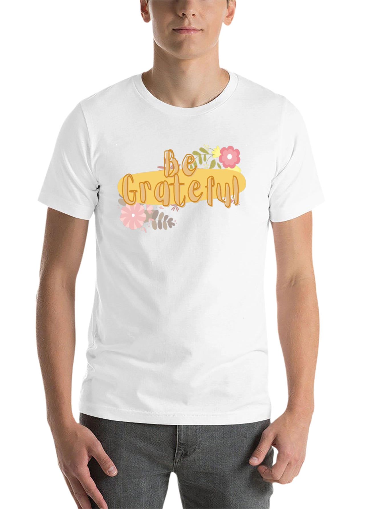 Black Be Grateful Graphic Tee - Soft Cotton Blend Shirt view 14