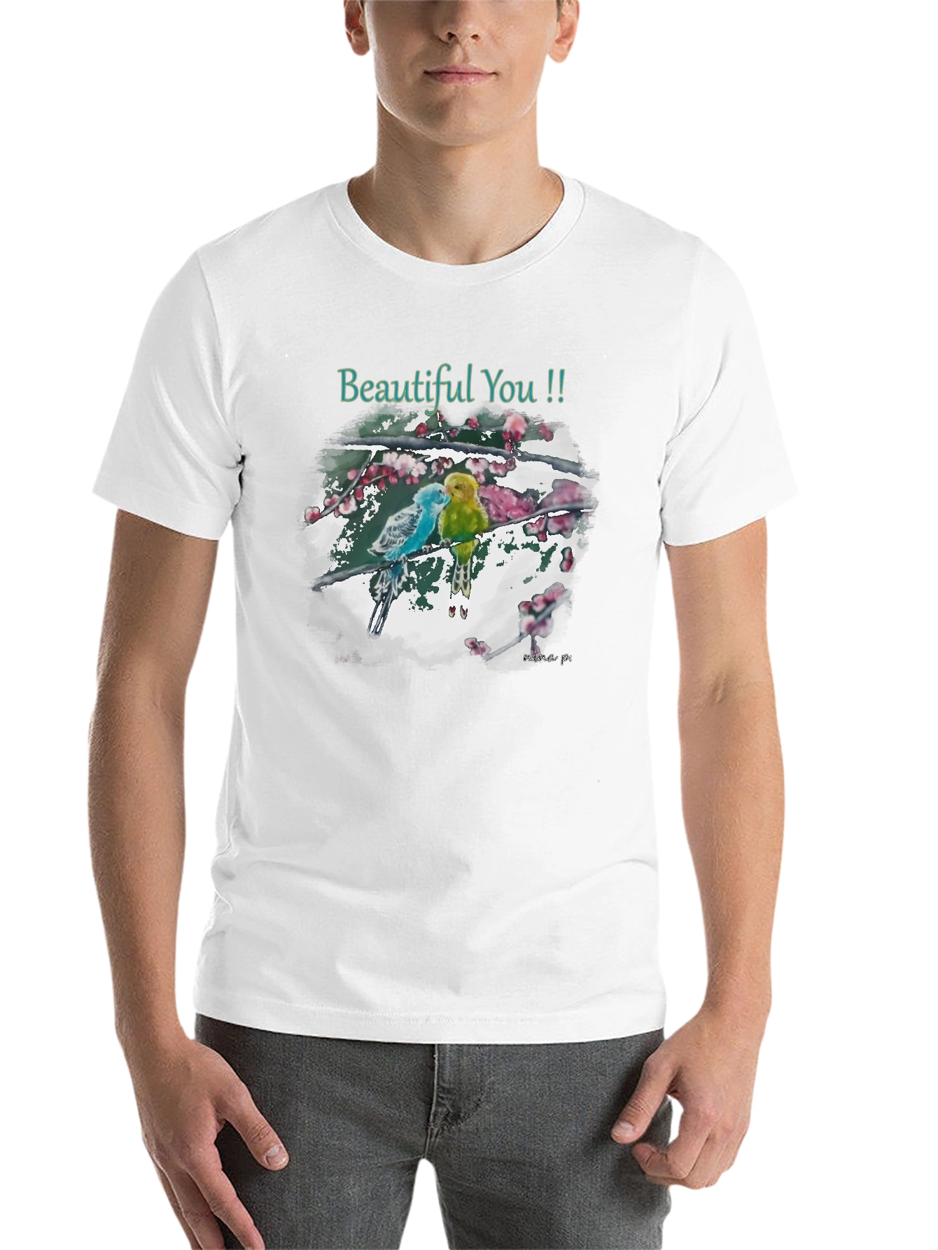 Black Beautiful You Bird Art T-Shirt view 14
