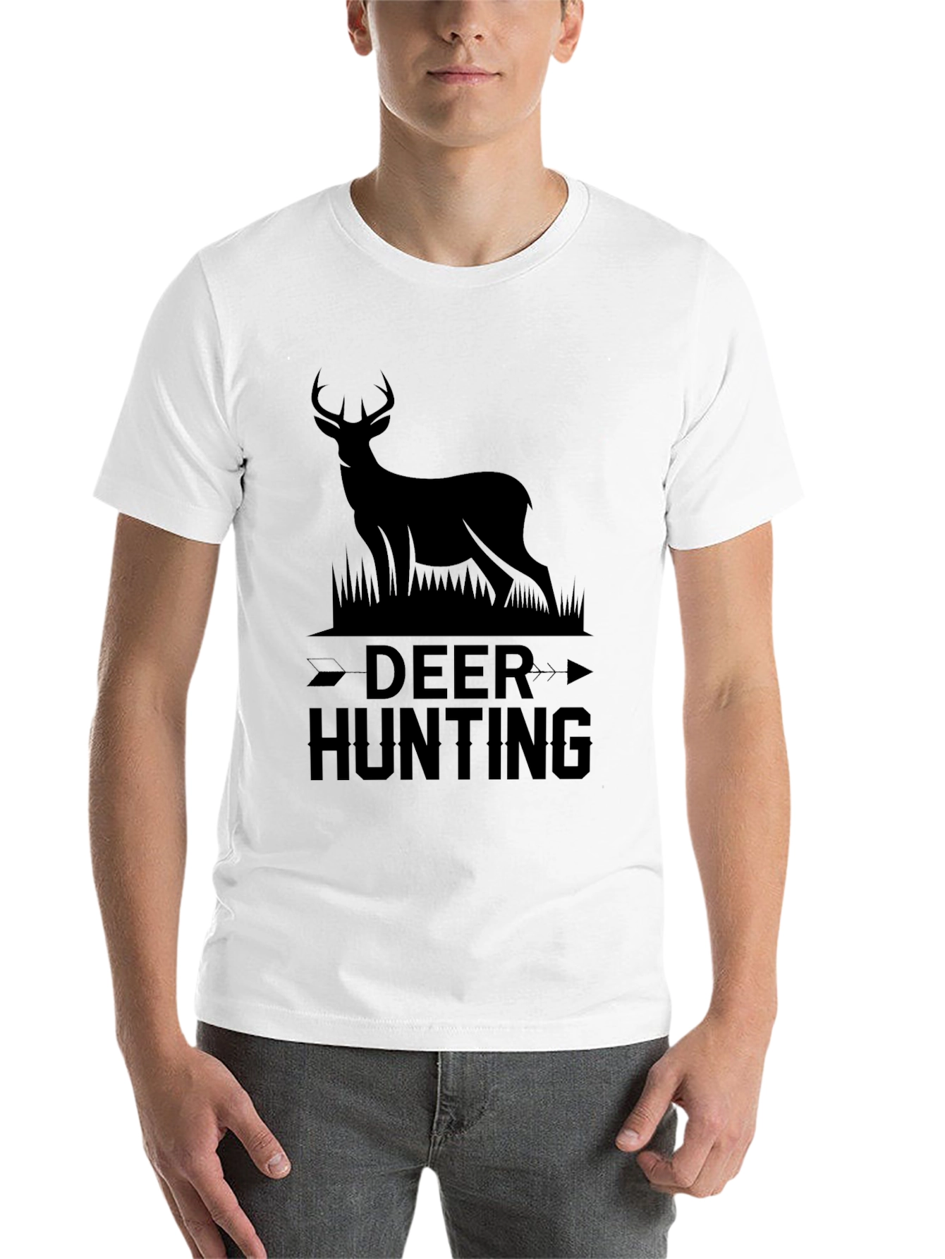 Black Deer Hunting Graphic Tee - Mens Crew Neck view 14
