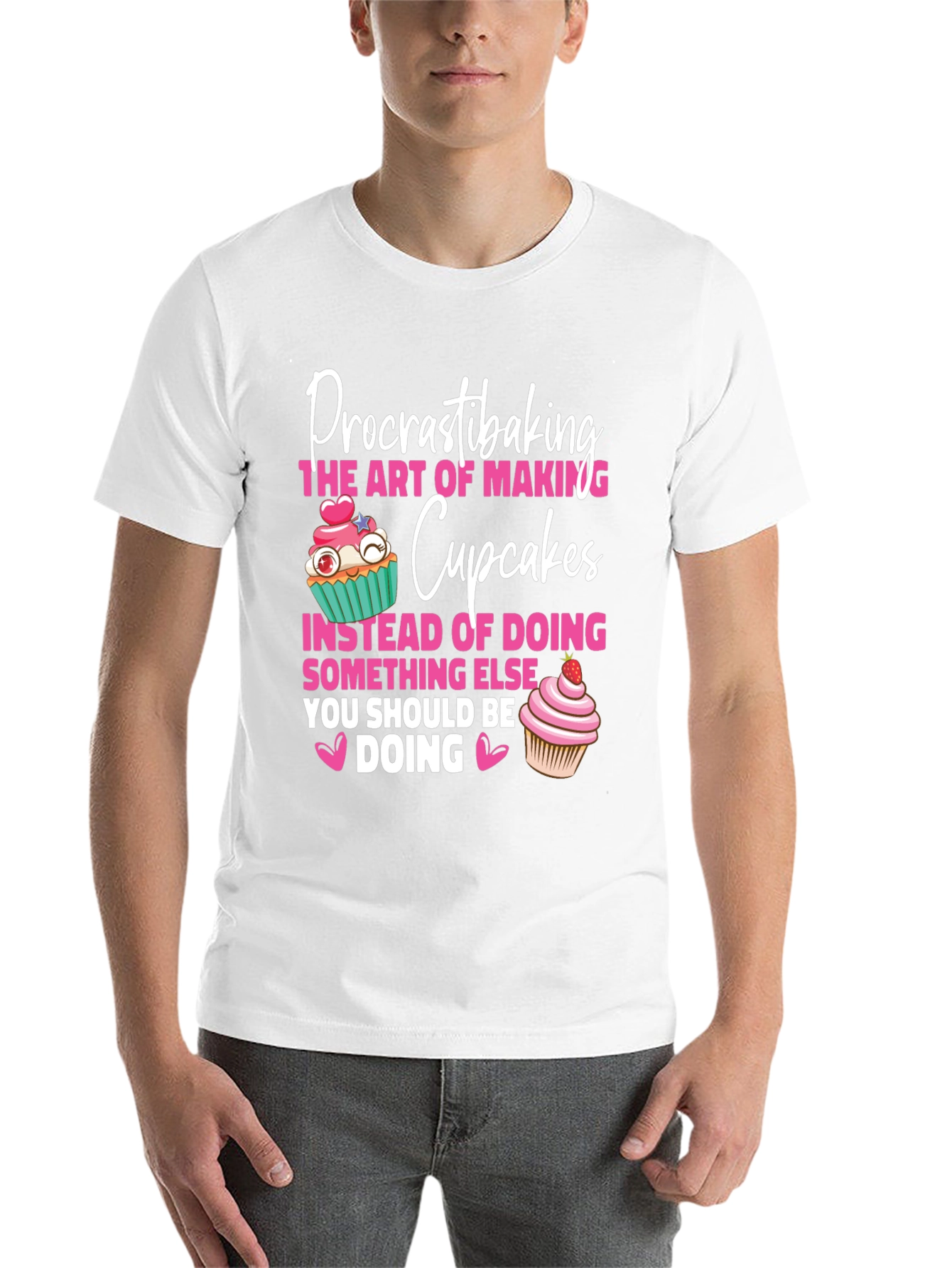 Black Procrastibaking Cupcakes Graphic T-Shirt view 14