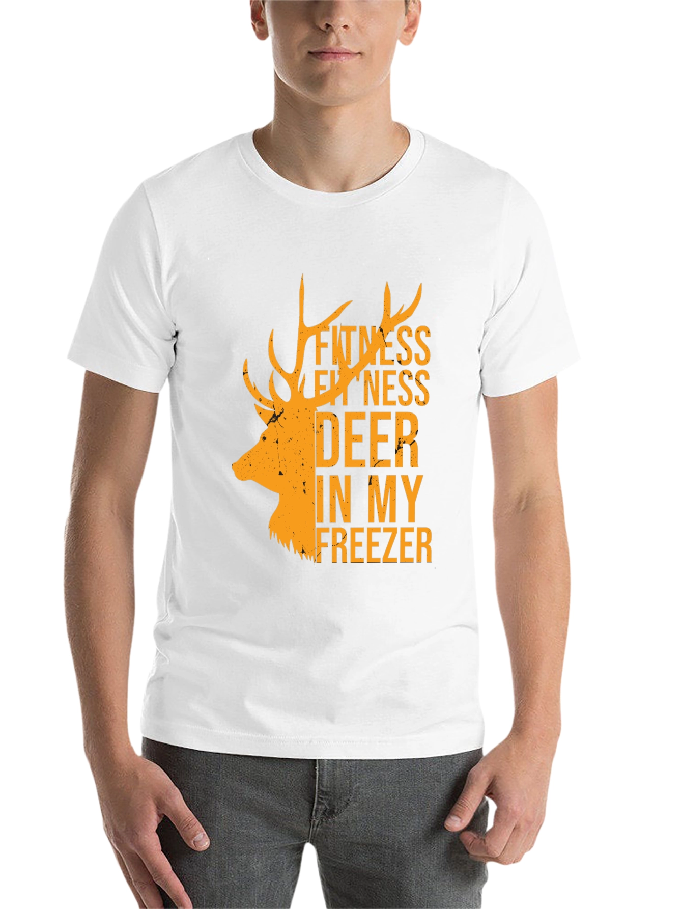 Black Fitness Deer In My Freezer Black T-Shirt view 14