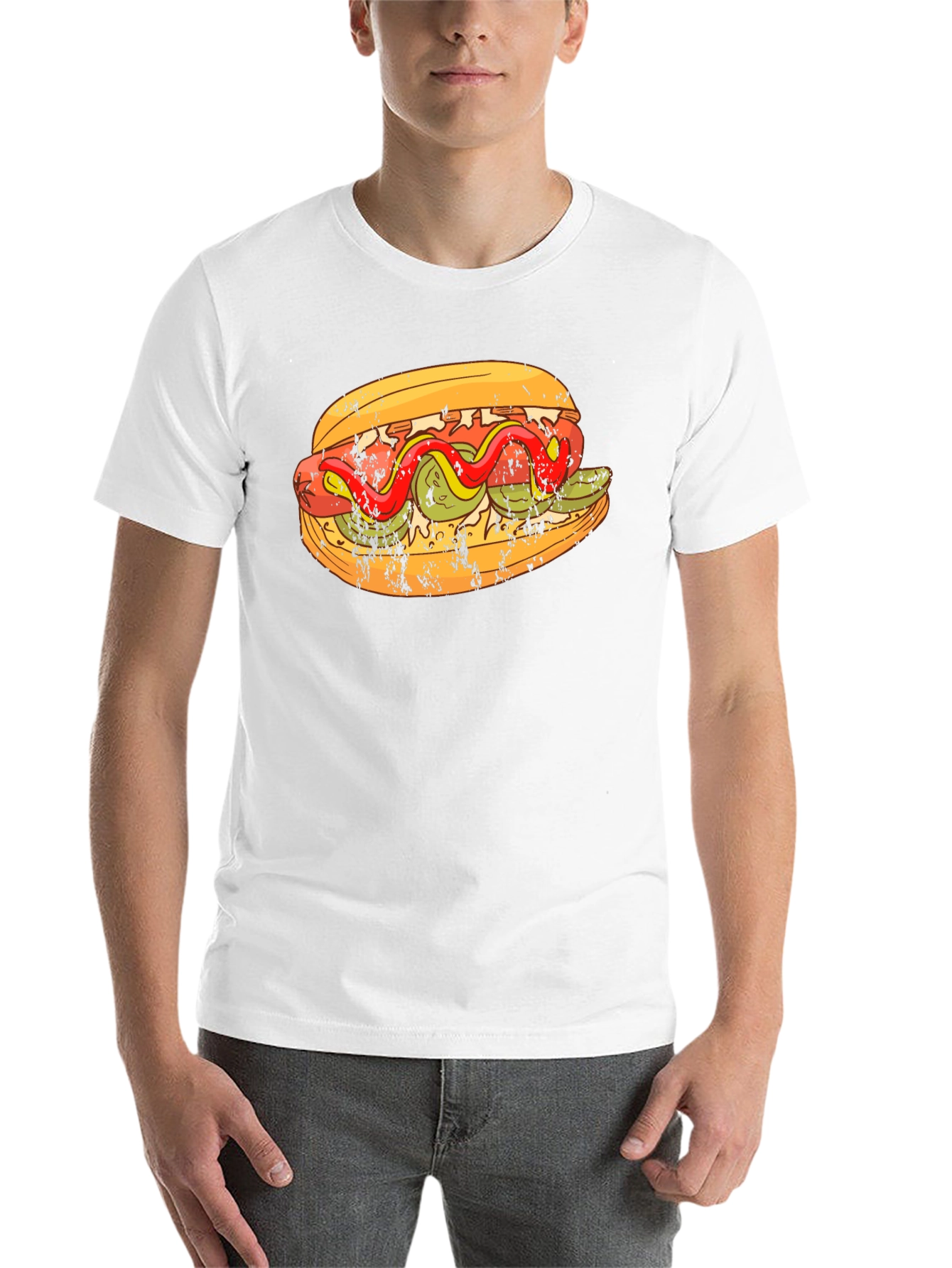 Black Hot Dog Graphic T-Shirt - Foodie Fashion Tee view 14