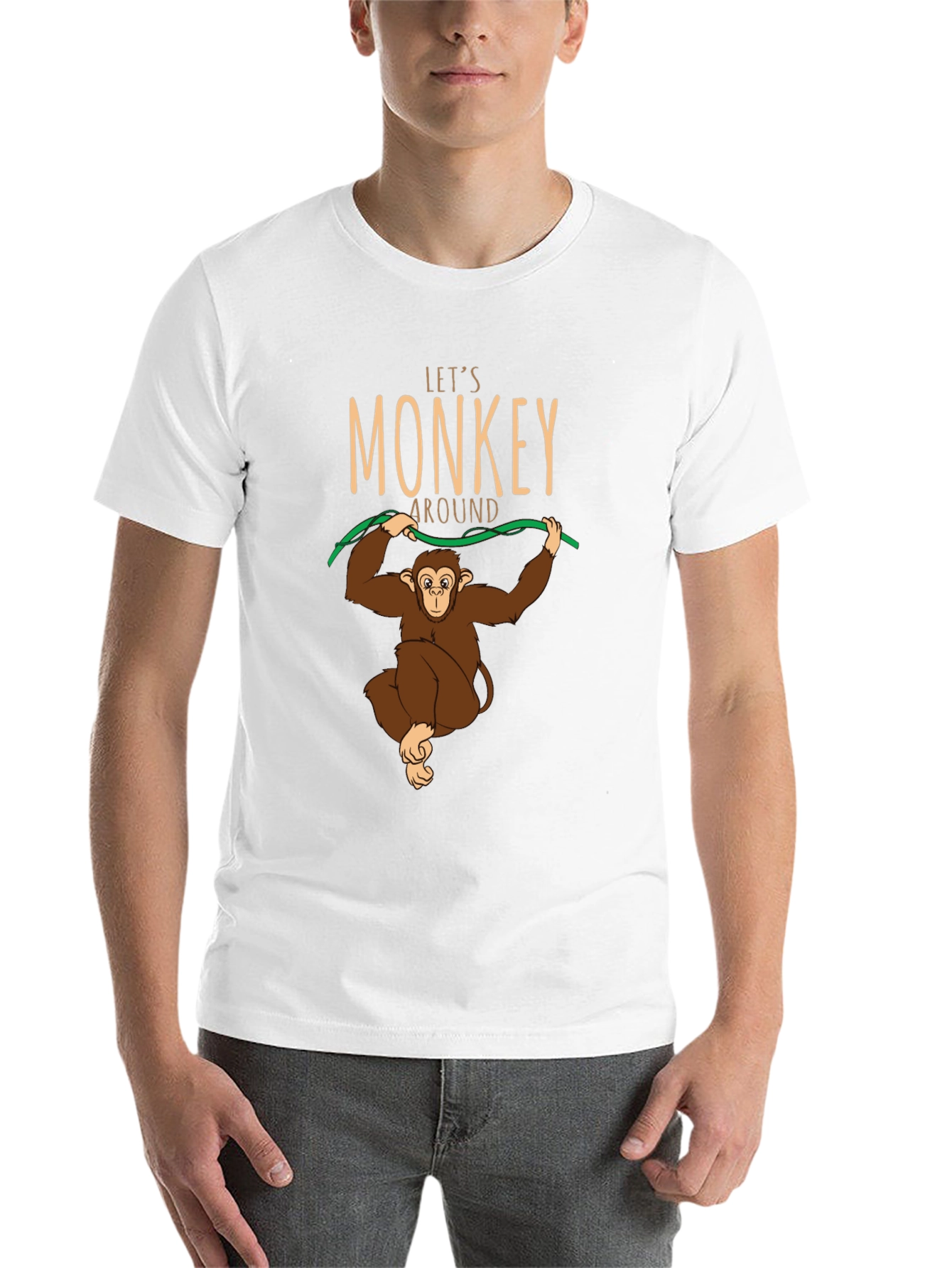 Black Let's Monkey Around T-Shirt - Fun Graphic Tee view 14