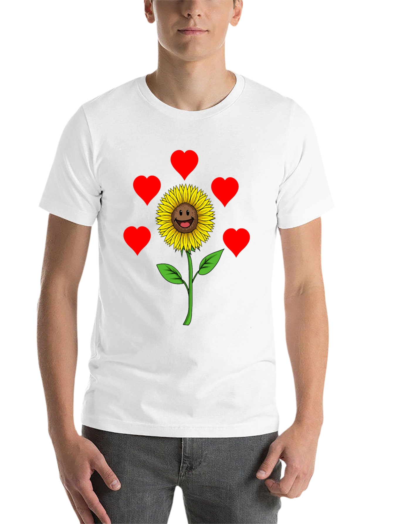 Black Sunflower Heart Graphic Tee - Black Casual Shirt view 14