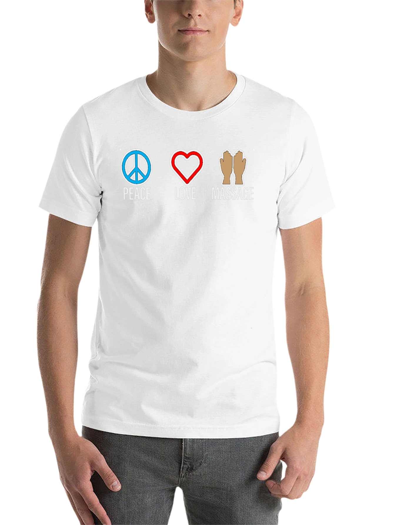 Black Peace Love Massage Graphic T-Shirt view 14