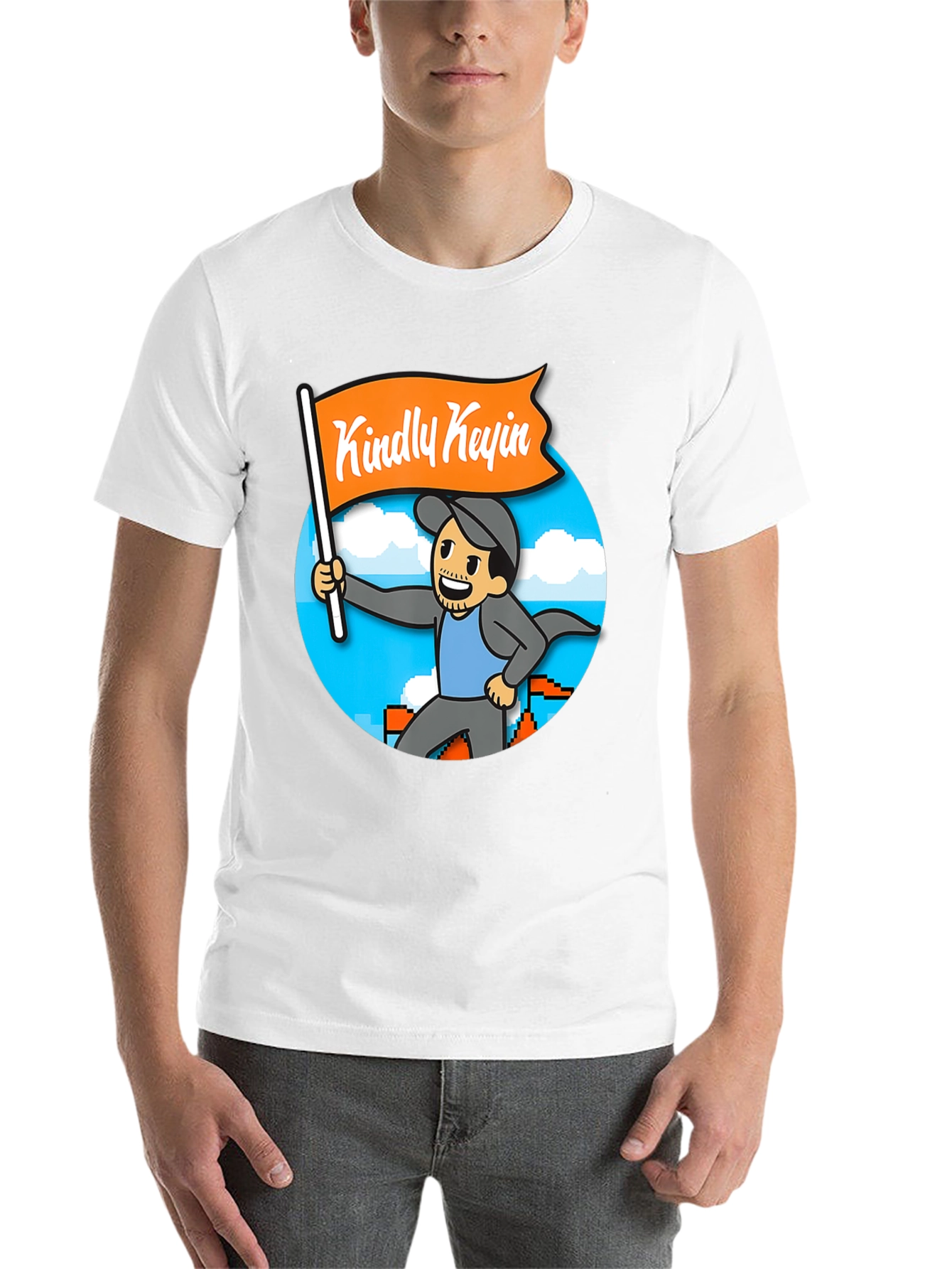 Black Kindly Kevin T-Shirt - Gamer Cartoon Style view 14