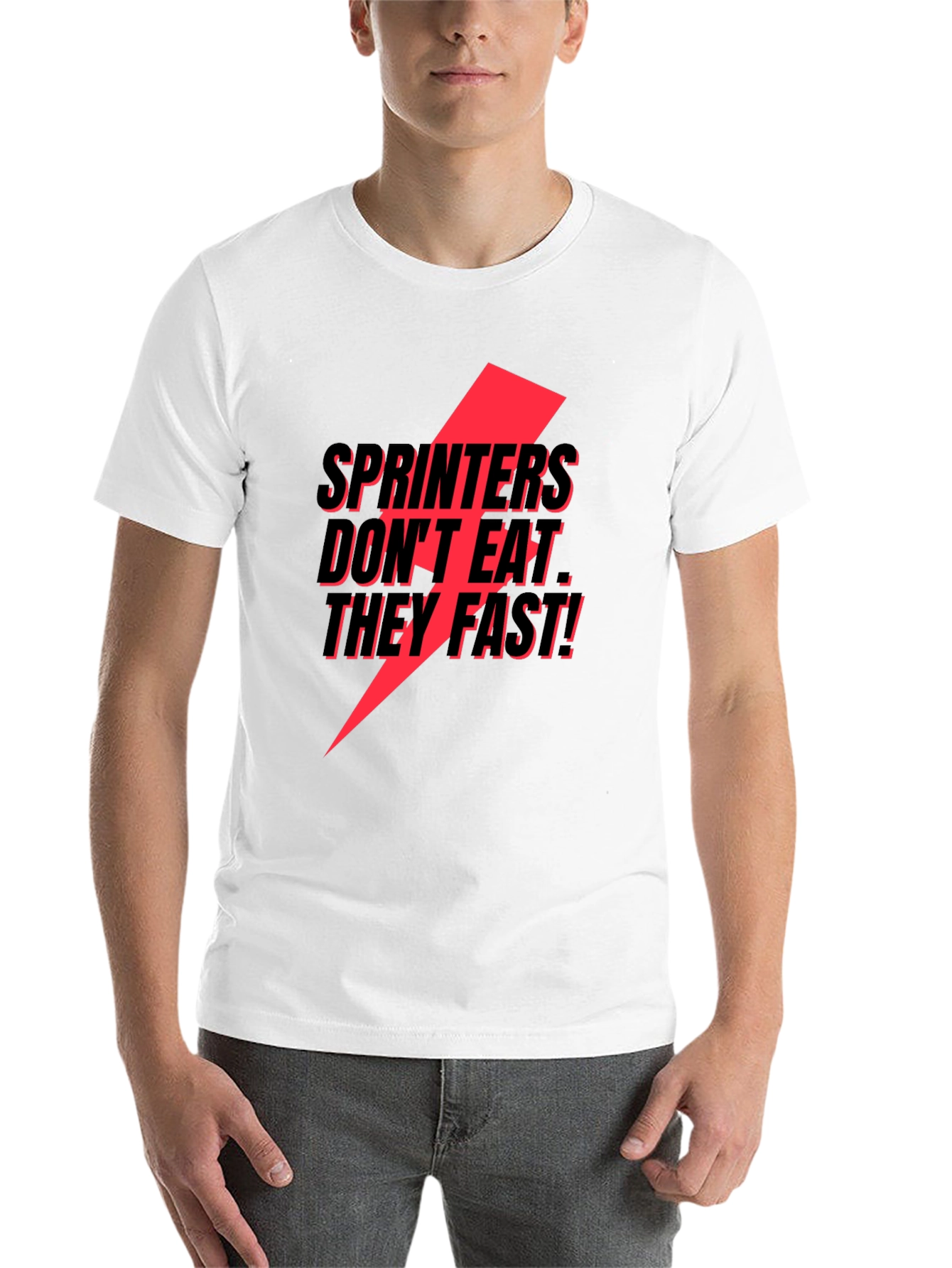 Black Sprinters Don't Eat, They Fast! T-Shirt view 14